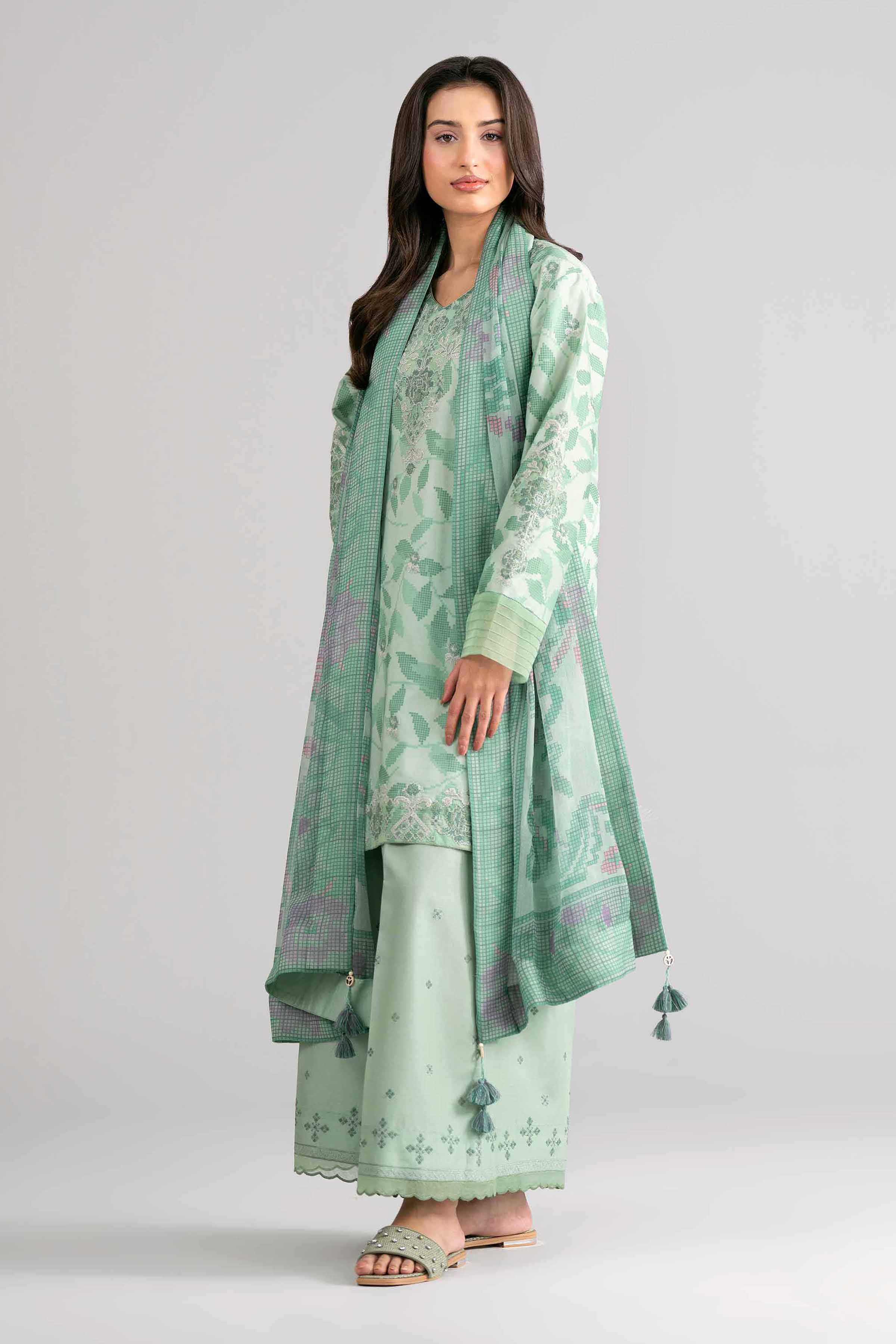 3 Piece - Digital Printed Embroidered Suit - 42601743 - Image 5