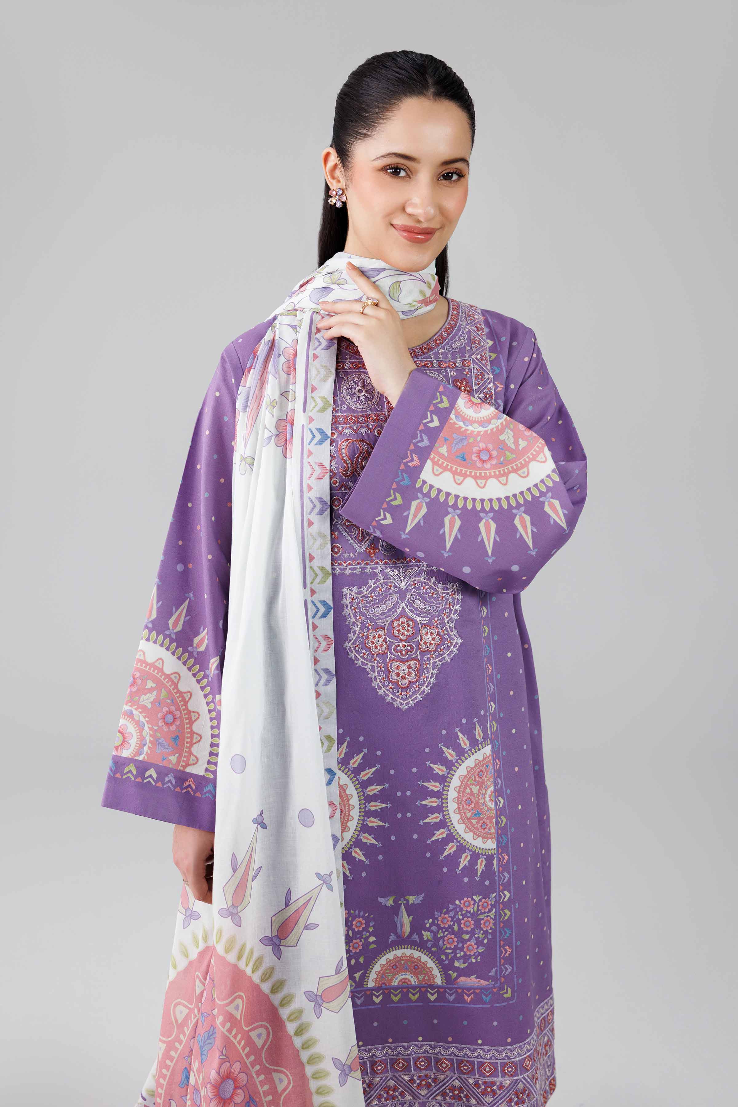 3 Piece - Digital Printed Embroidered Suit - 42601835 - Image 2