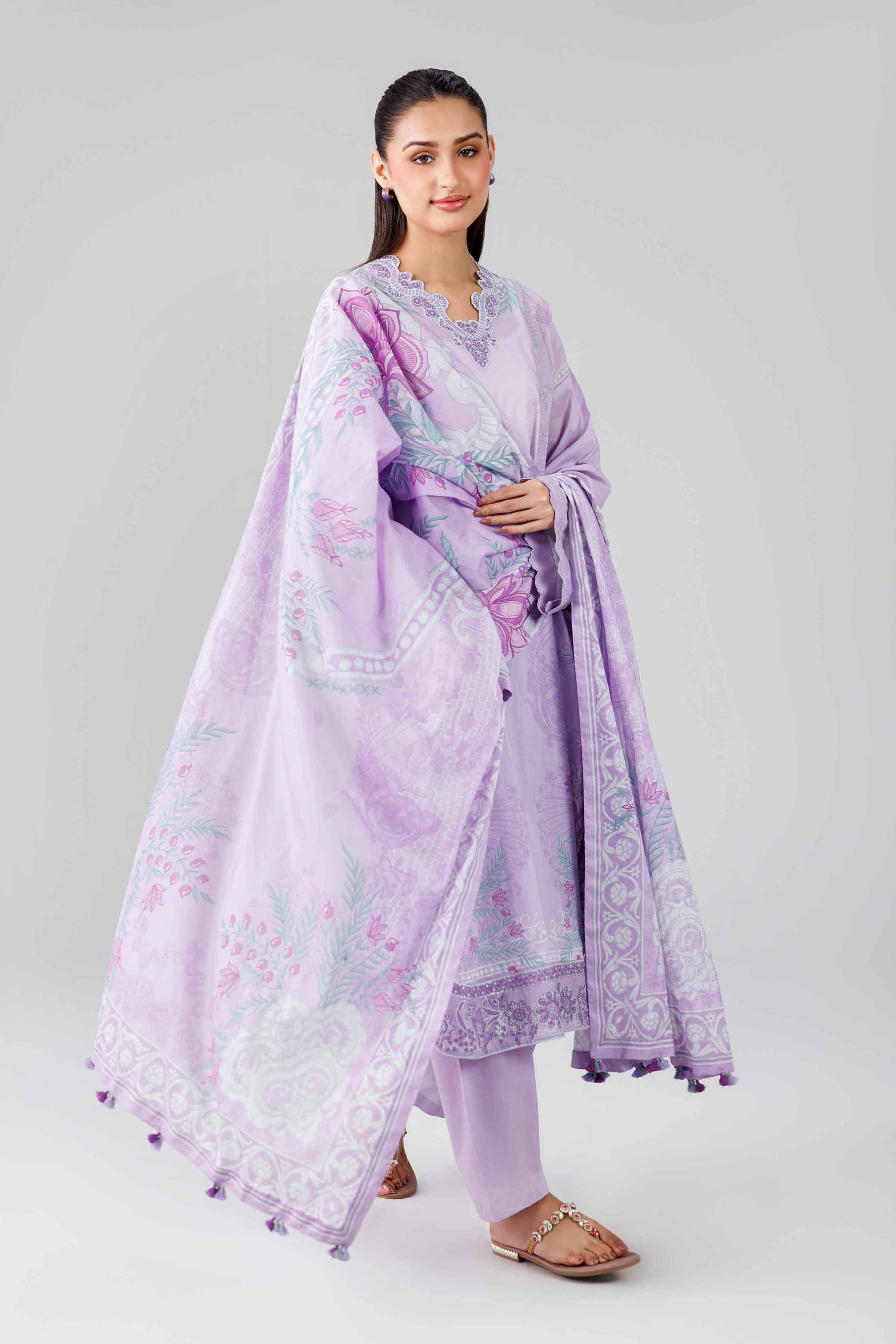 3 Piece - Digital Printed Embroidered Suit - 42601836 - Image 5