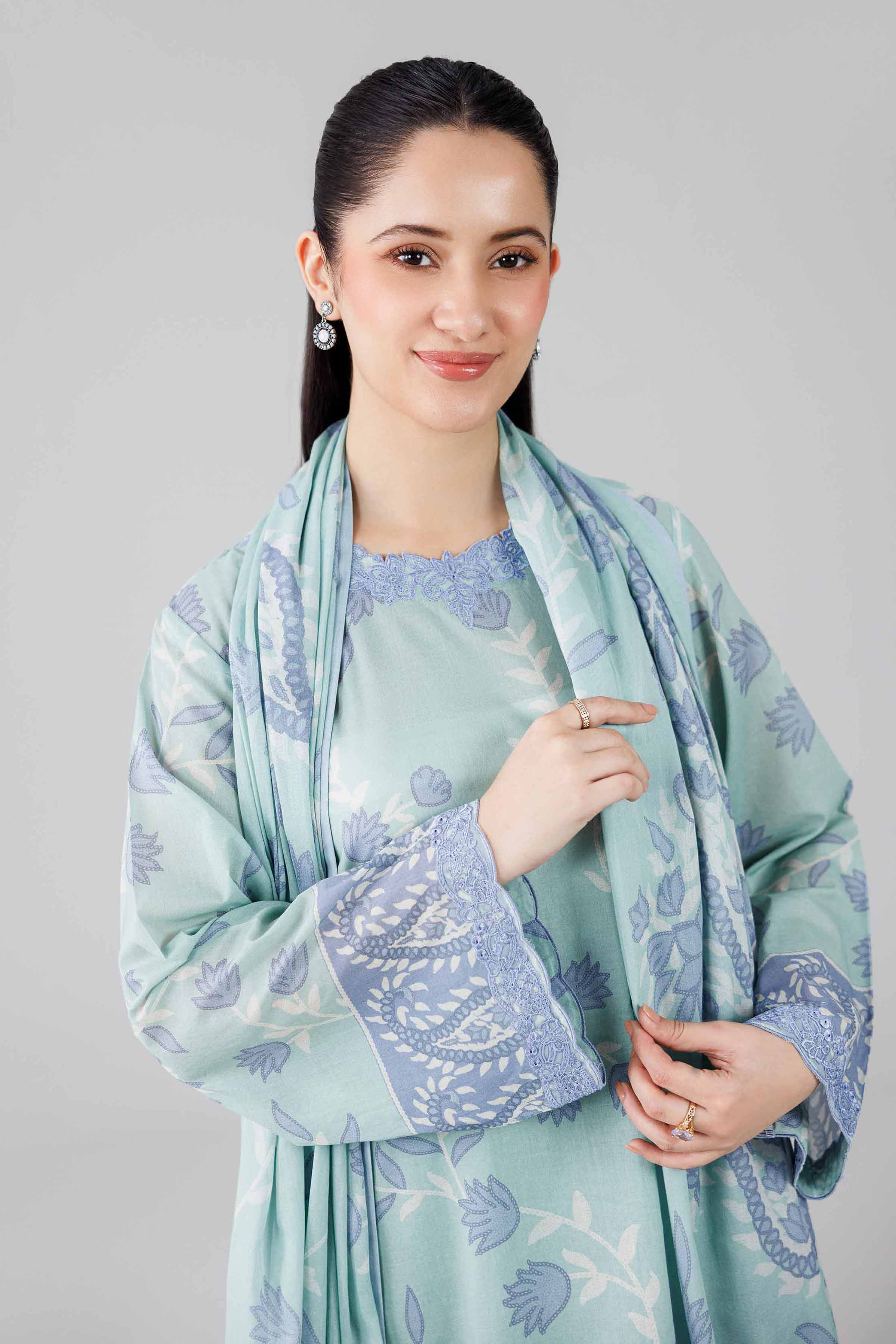 3 Piece - Digital Printed Embroidered Suit - 42601839 - Image 4