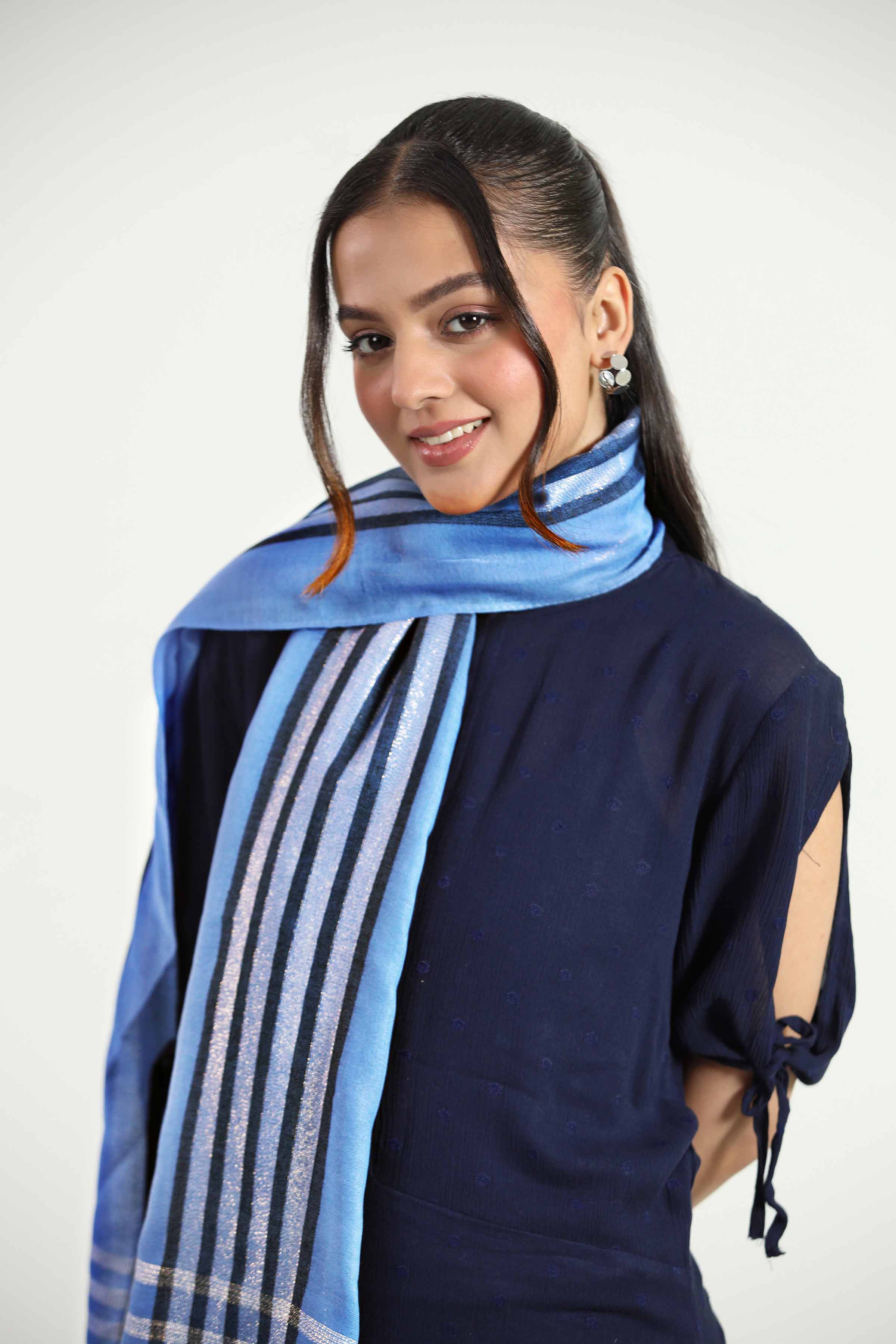 Blue Women Scarf - 442762108 - Image 2