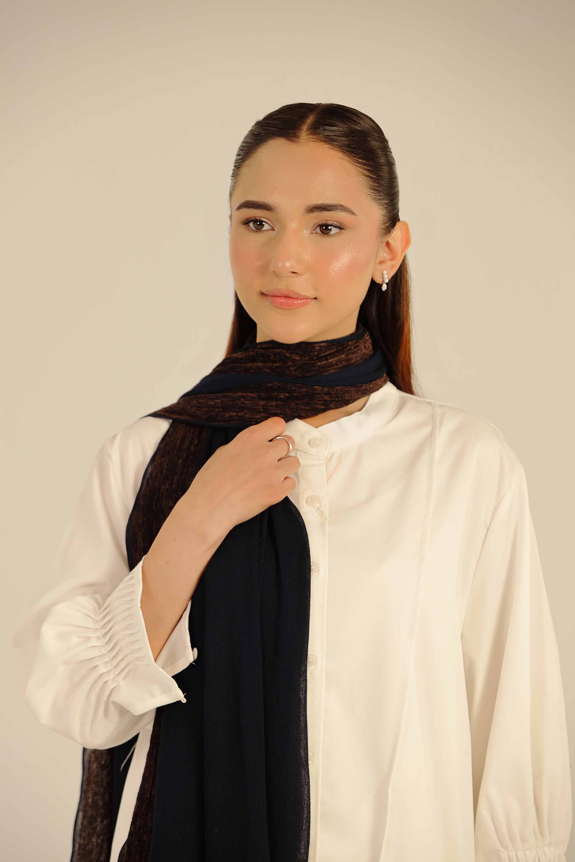Navy Women Scarf - 442572121 - Image 3