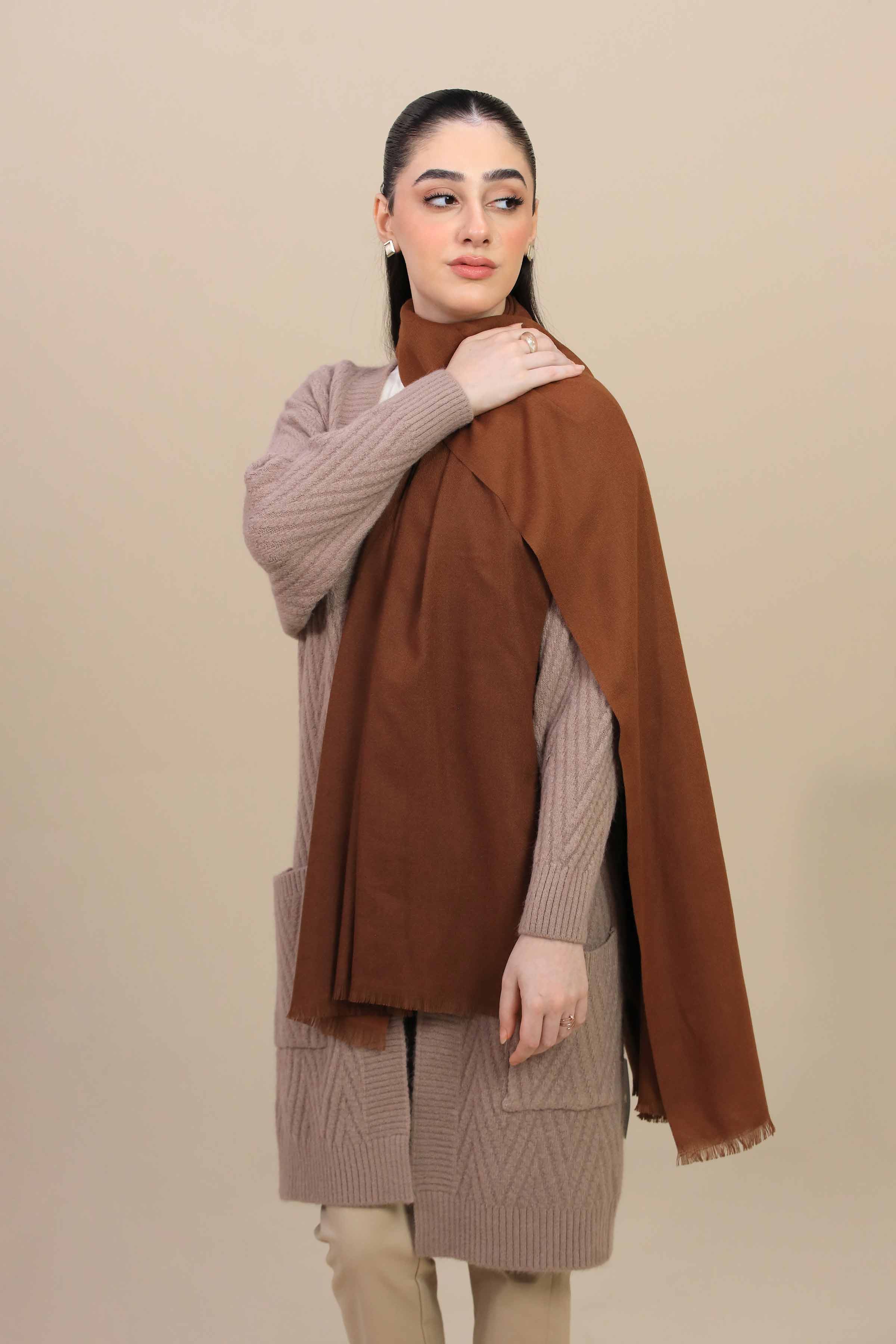 Brown Women Shawl-446122113 - Image 2