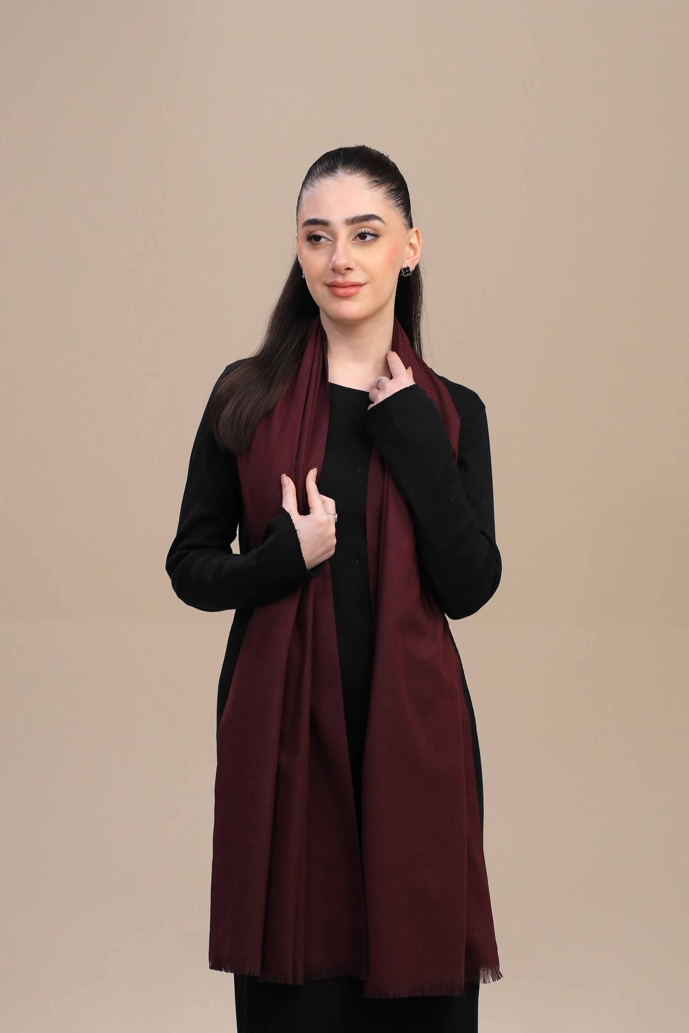 Maroon Women Shawl-446122122 - Image 3