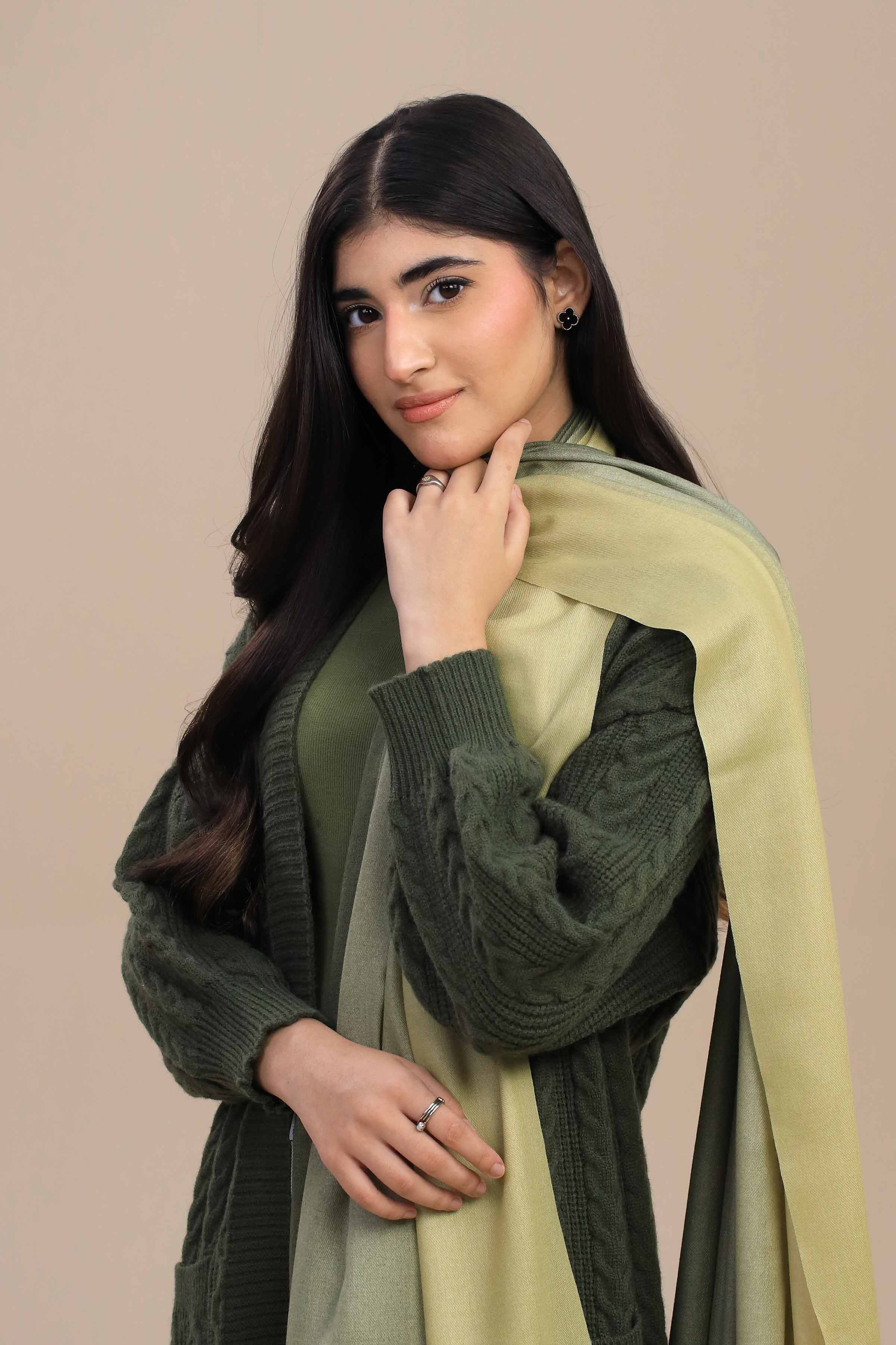 Green Women Shawl-446072104 - Image 2