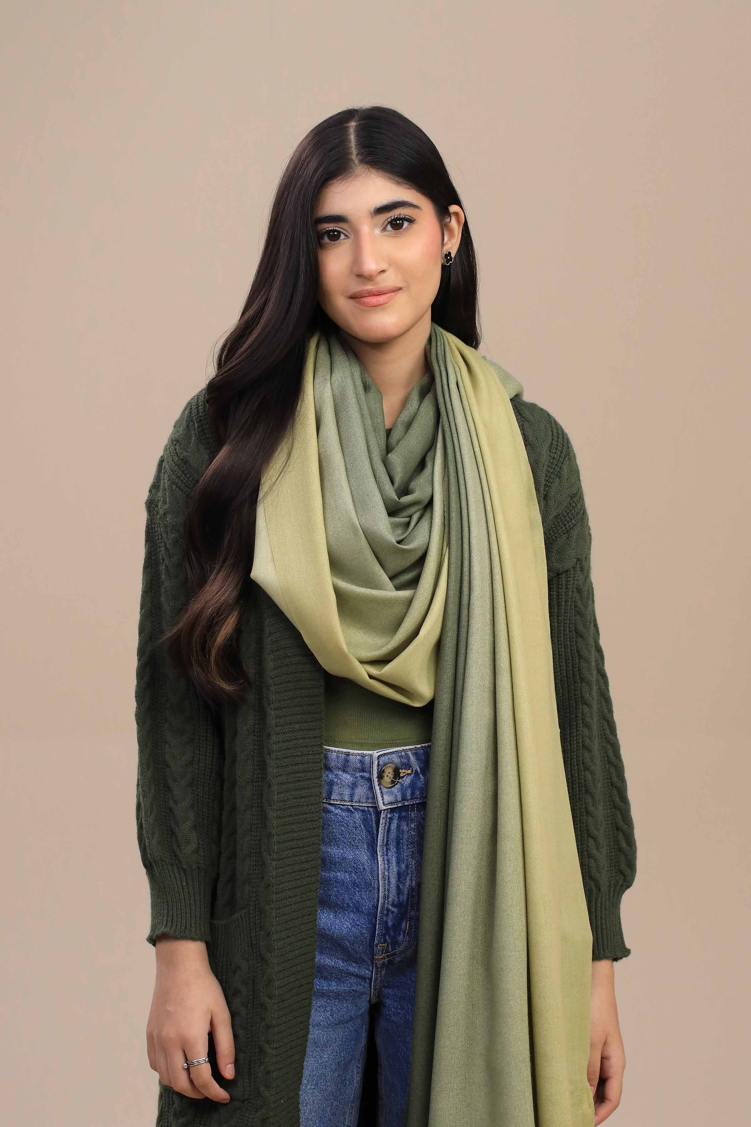 Green Women Shawl-446072104 - Image 3