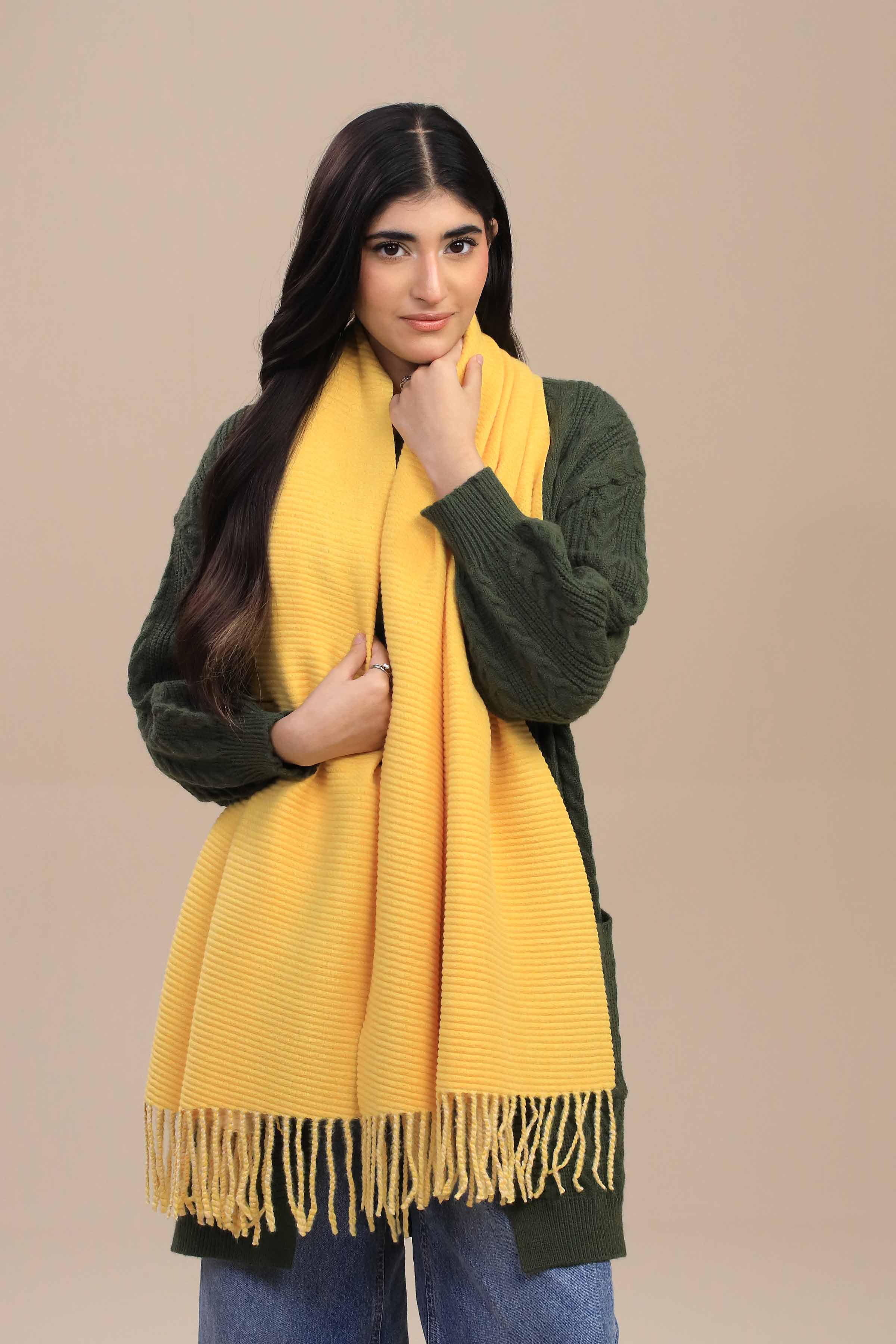 Yellow Women Shawl-446082102 - Image 6