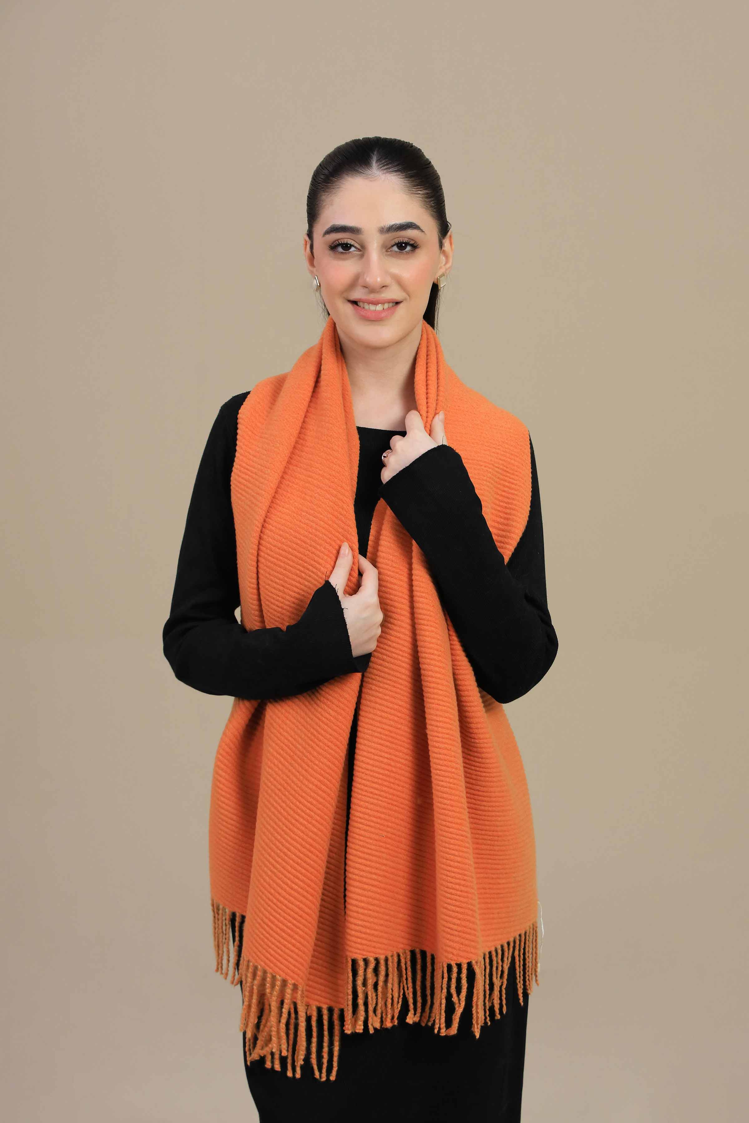 Orange Women Shawl-446082106 - Image 4
