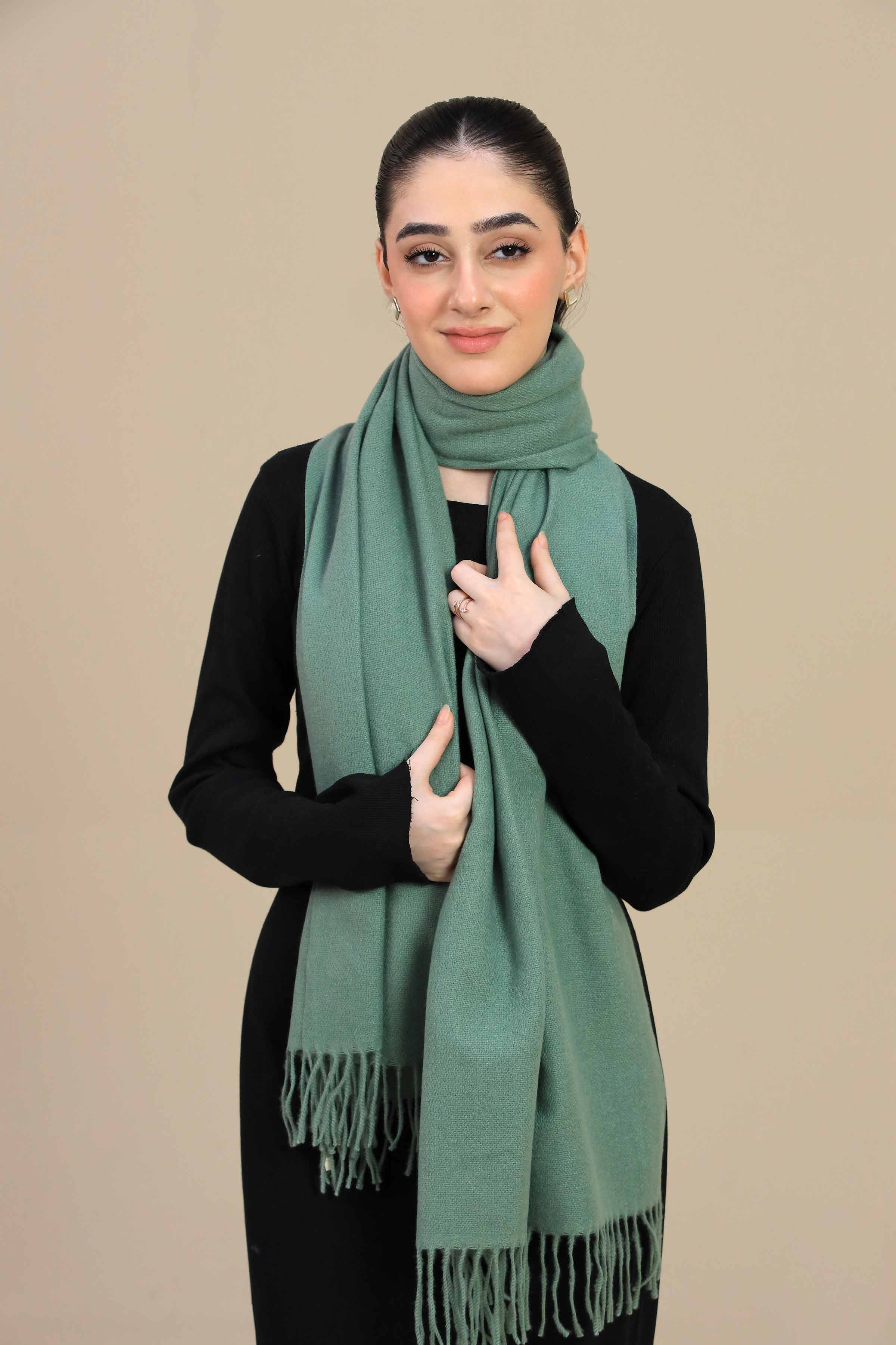 Green Women Shawl-446102104 - Image 4