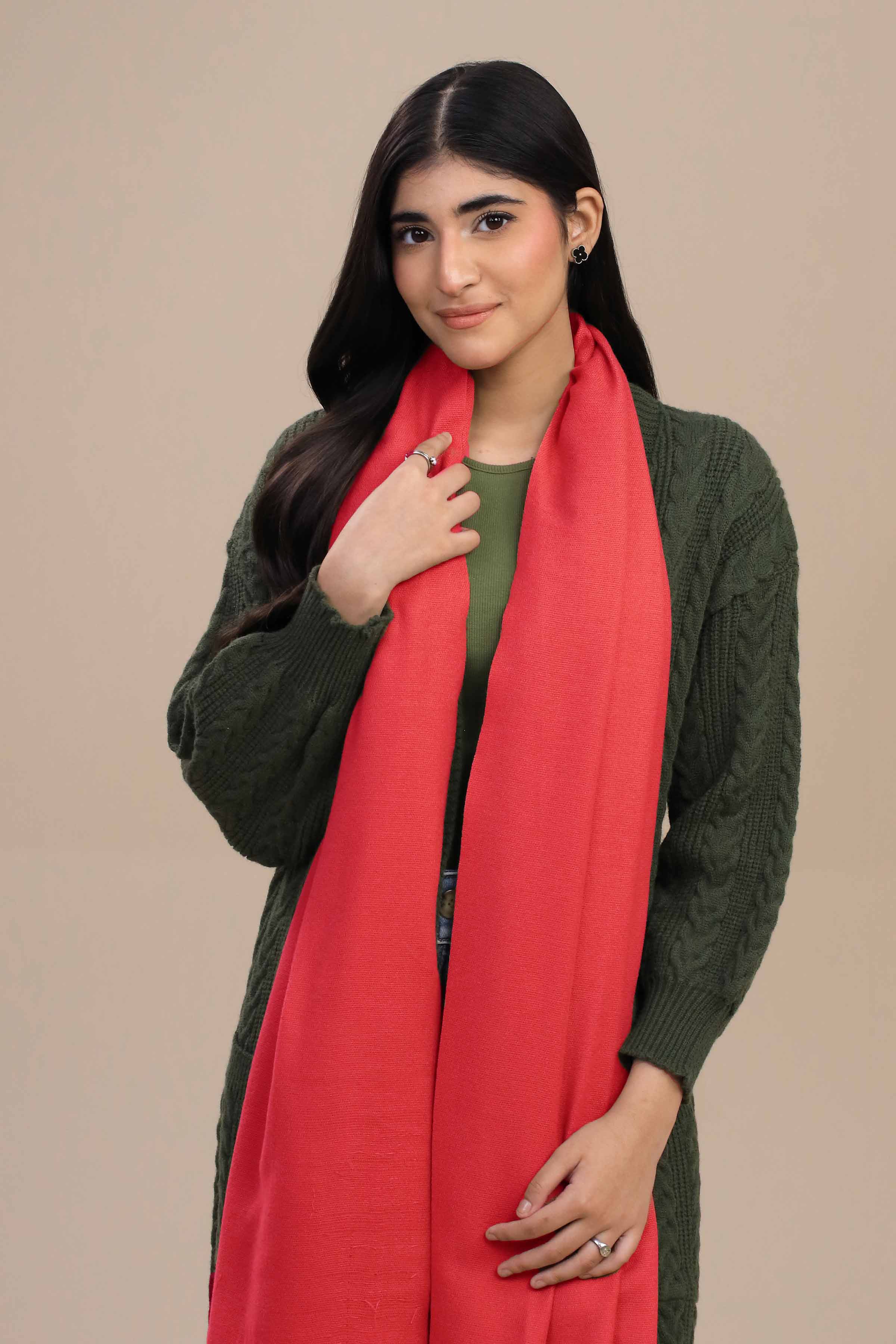 Maroon Women Shawl-446112122 - Image 3