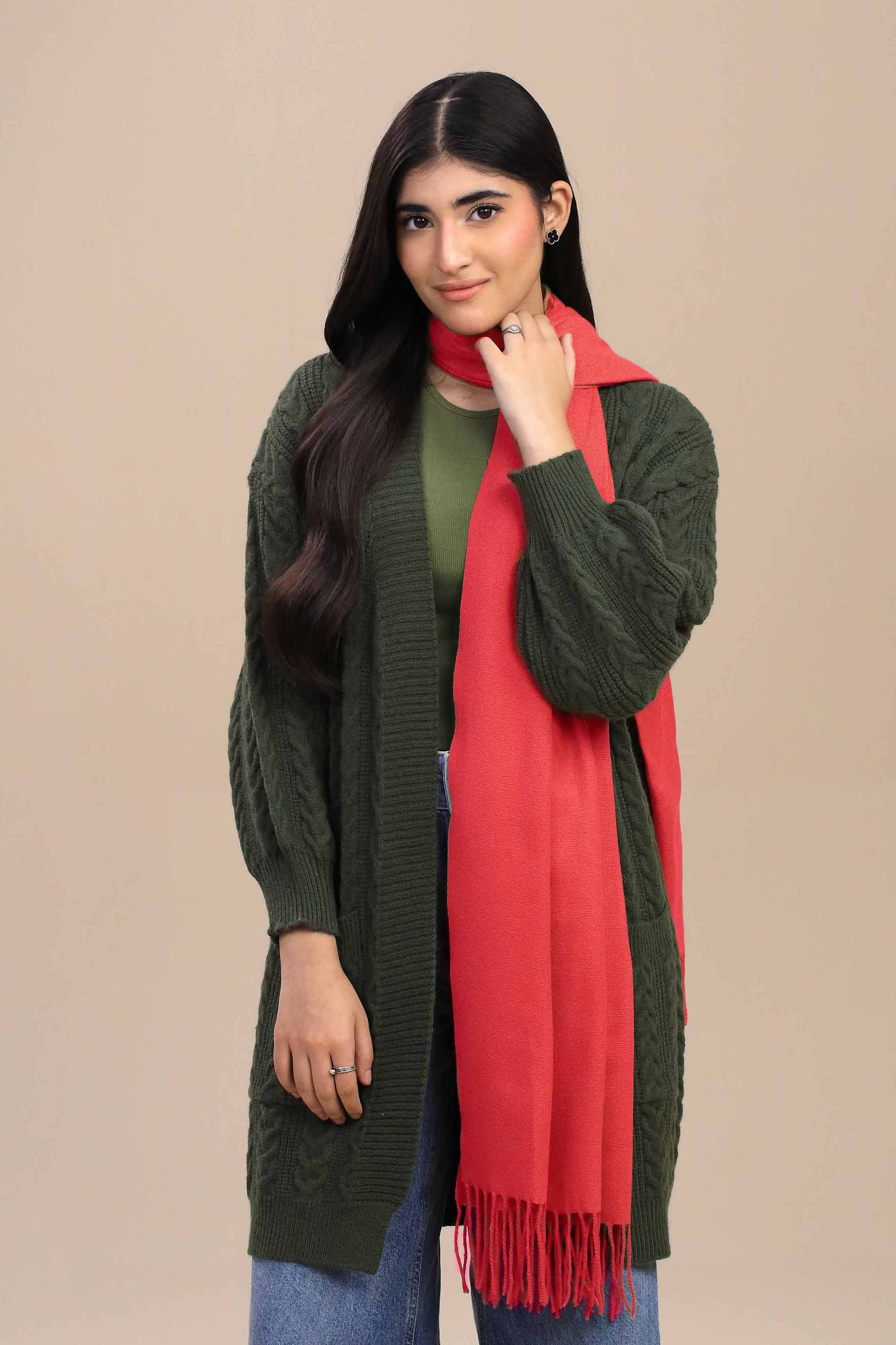 Maroon Women Shawl-446112122 - Image 6