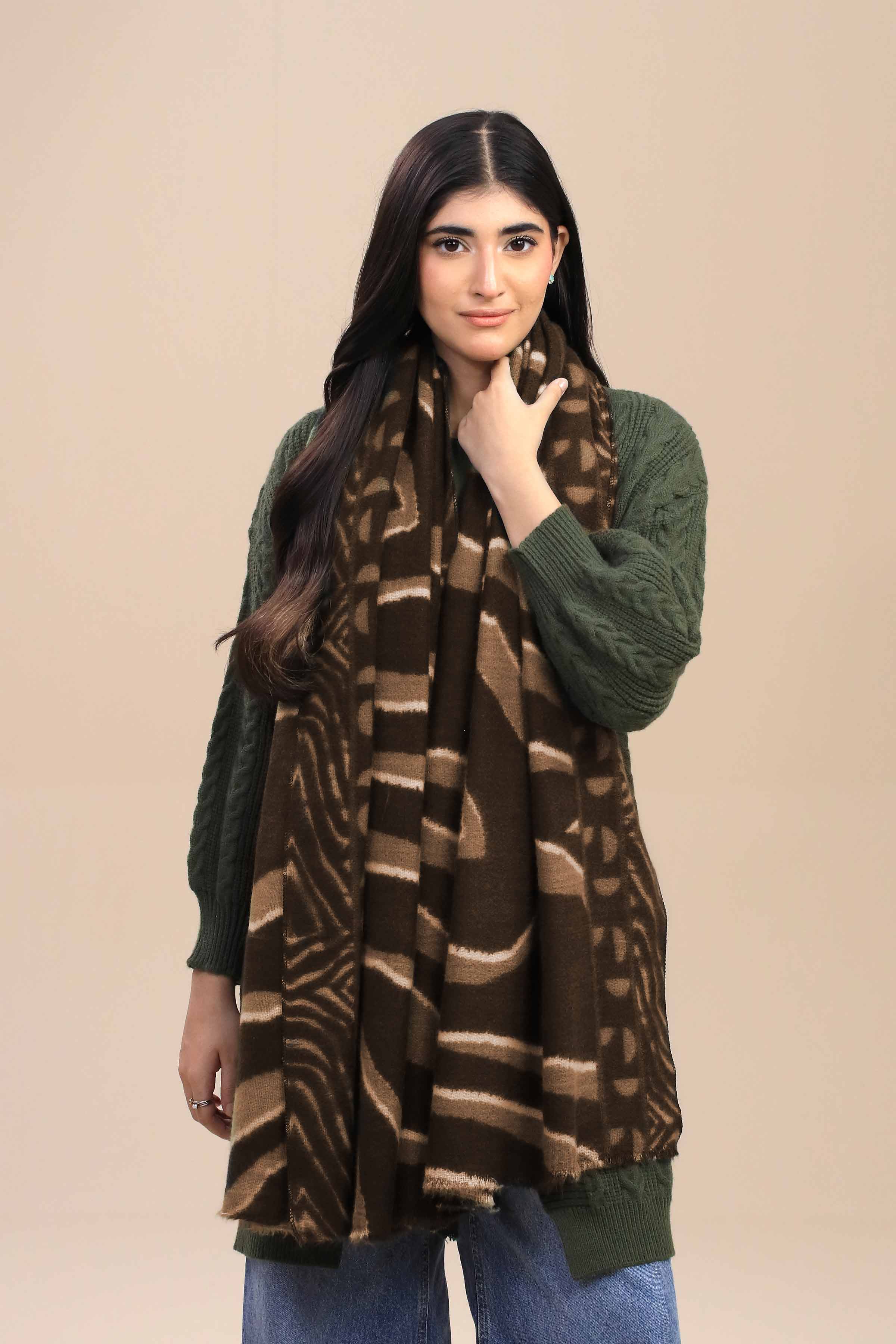 Beige Women Shawl-446052118 - Image 4