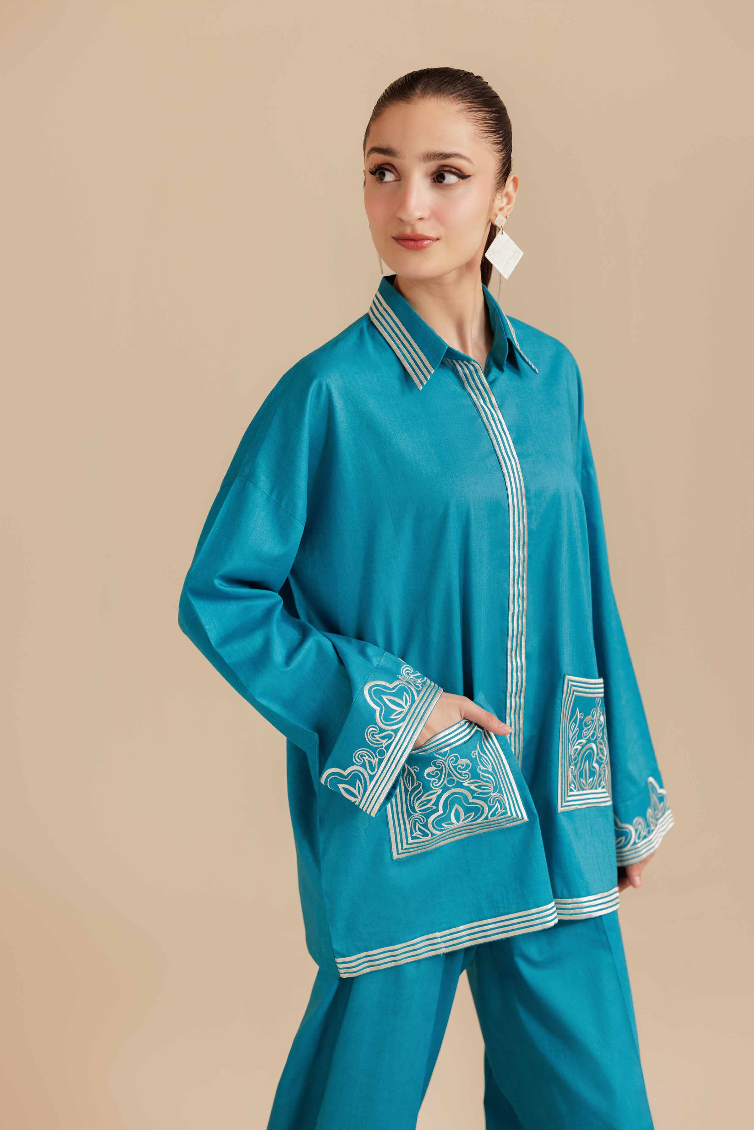 2 Piece - Embroidered Suit - AS25-116 - Image 4