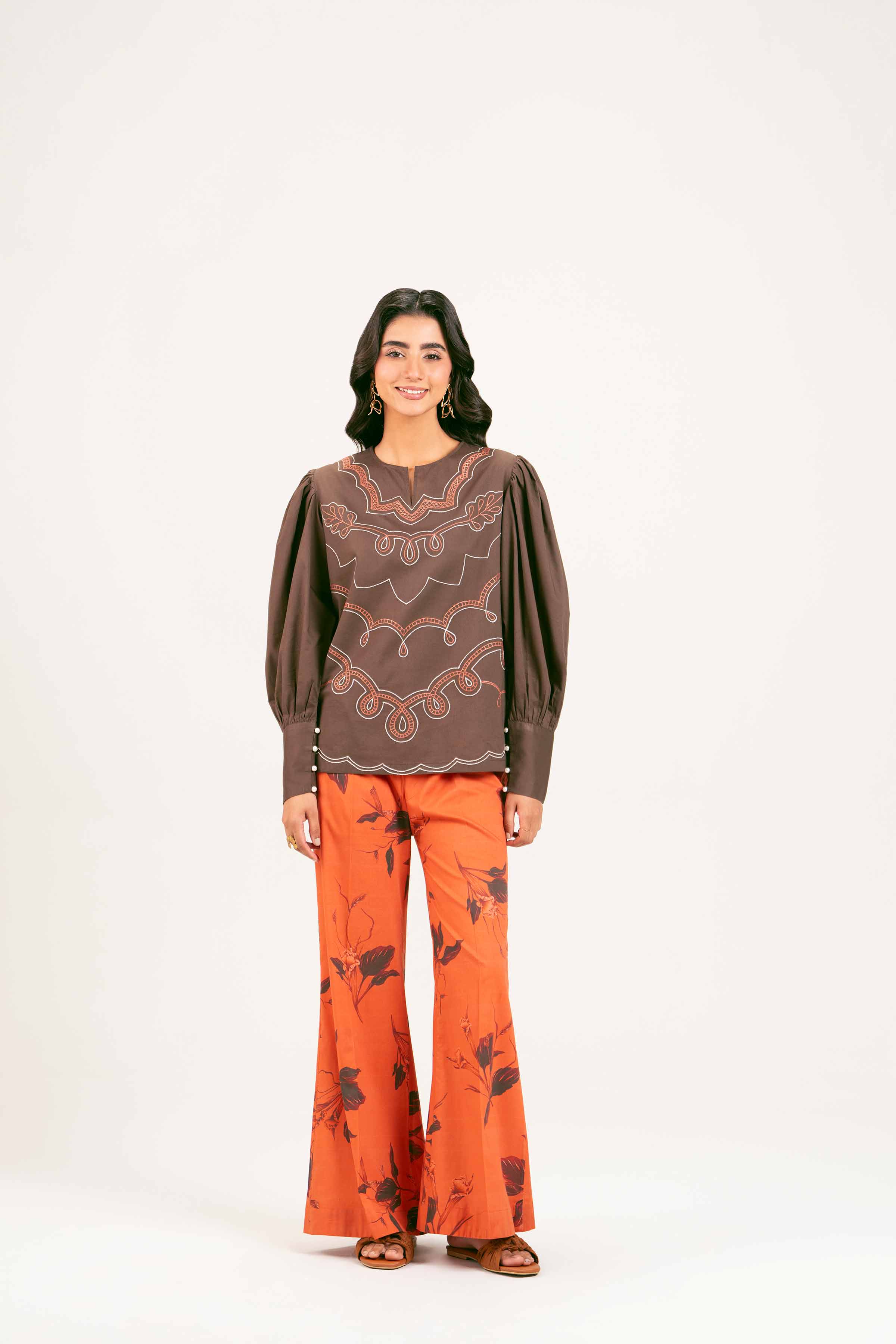 2 Piece - Printed Embroidered Suit - AS25-48 - Image 4