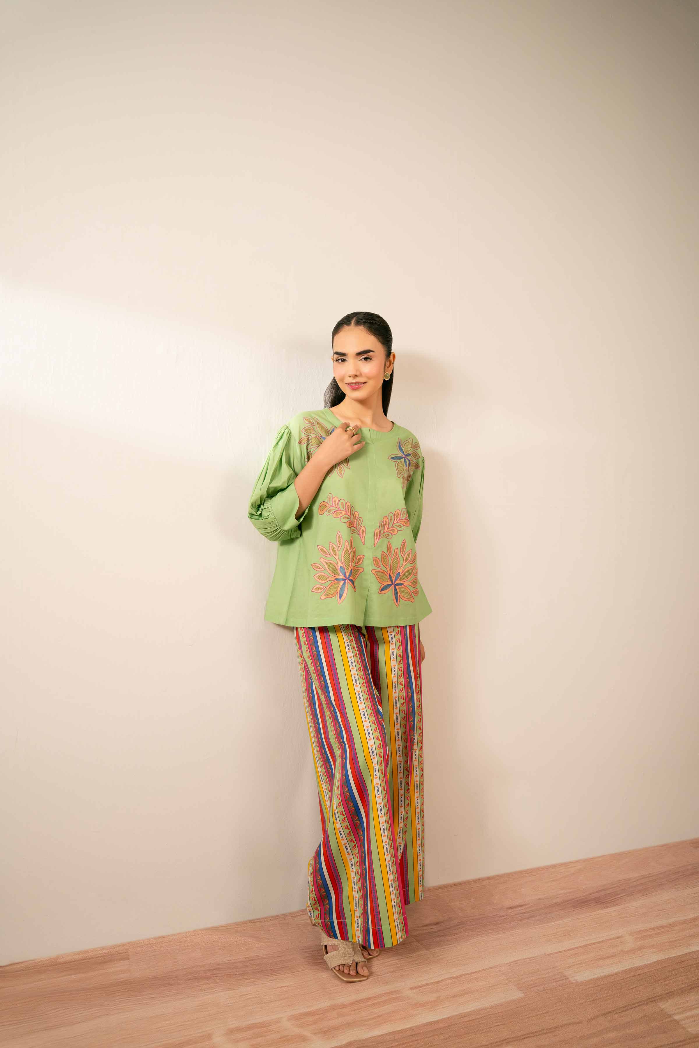 2 Piece - Printed Embroidered Suit - AS25-96 - Image 4