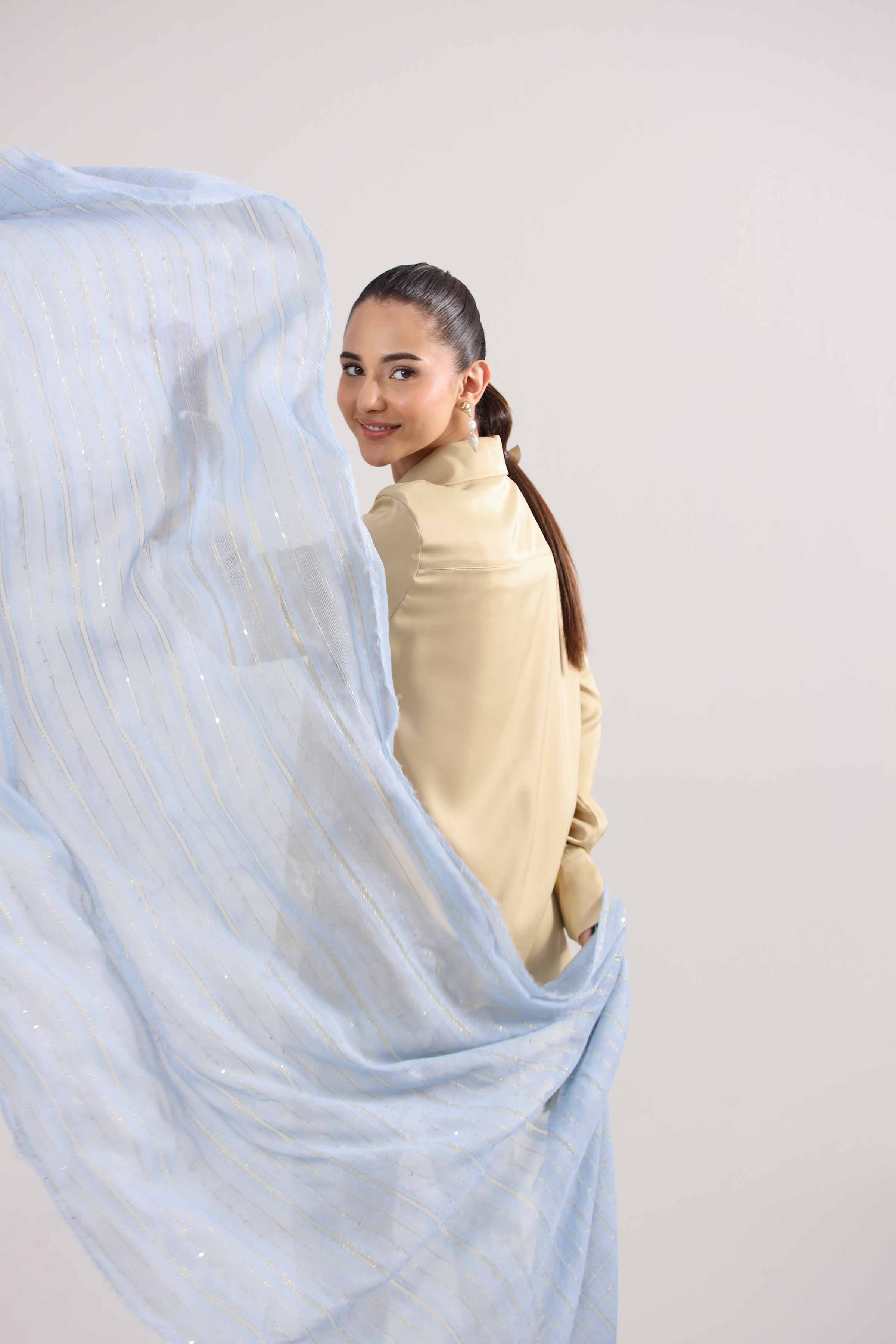 Blue Women Shawl - 439892108 - Image 3