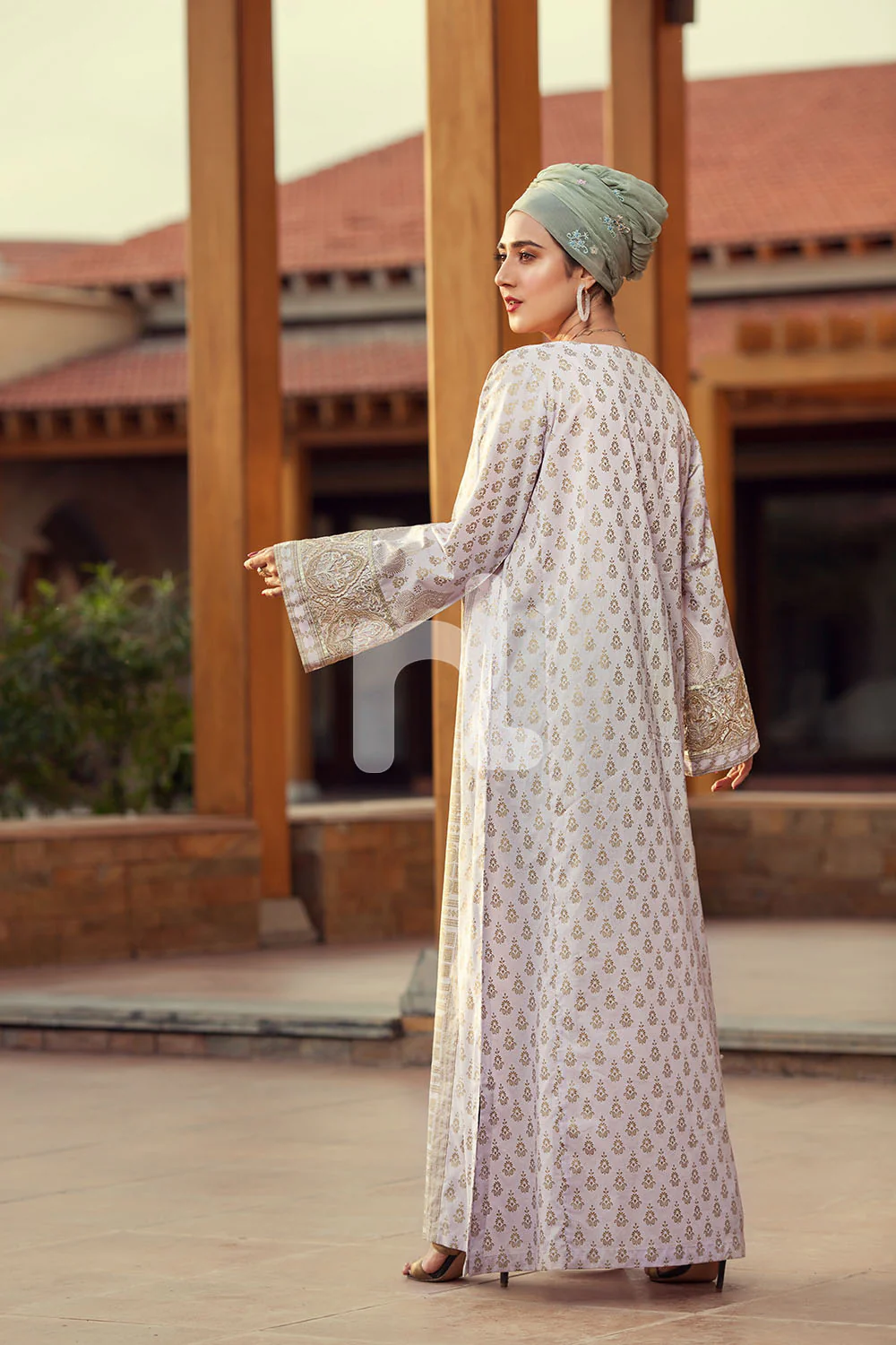 DE19-31 Pink Digital Printed Stitched Cambric Fustaan - 1PC - Image 2