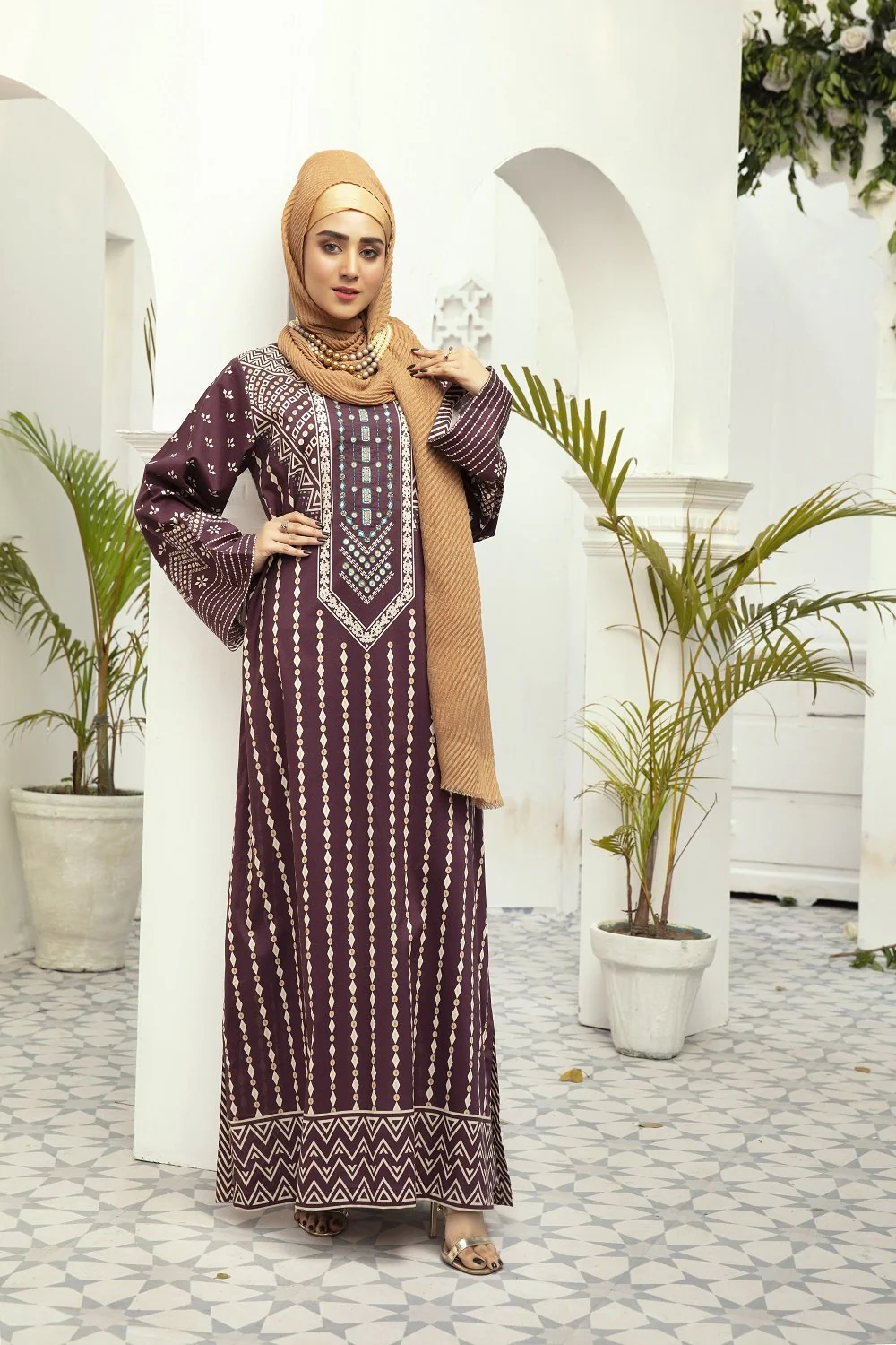 DE20-03 Printed Stitched Fustaan  1PC