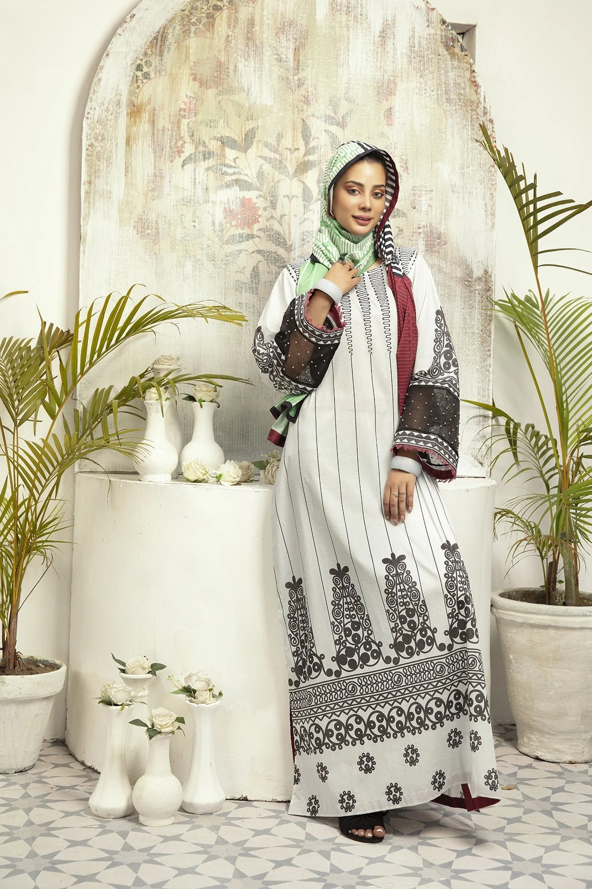 DE20-20 Printed Stitched Fustaan  1PC - Image 2