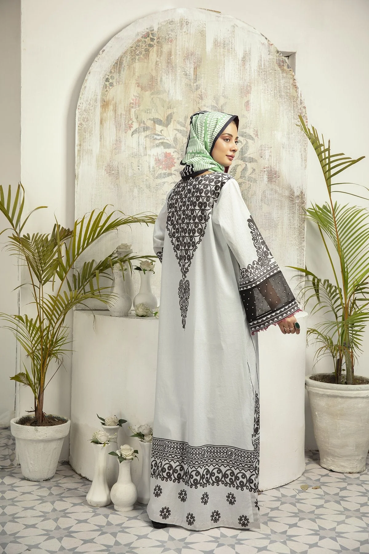 DE20-20 Printed Stitched Fustaan  1PC - Image 3
