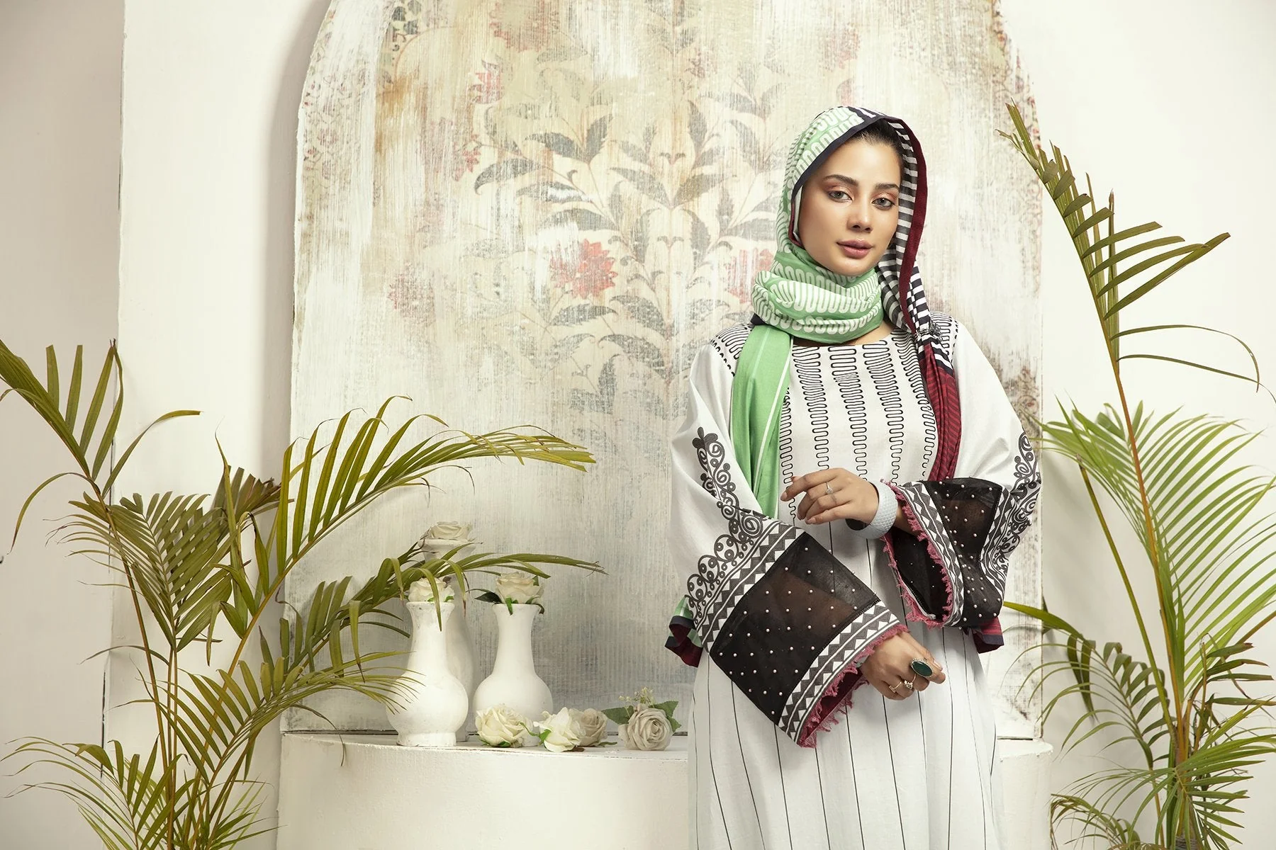 DE20-20 Printed Stitched Fustaan  1PC - Image 4