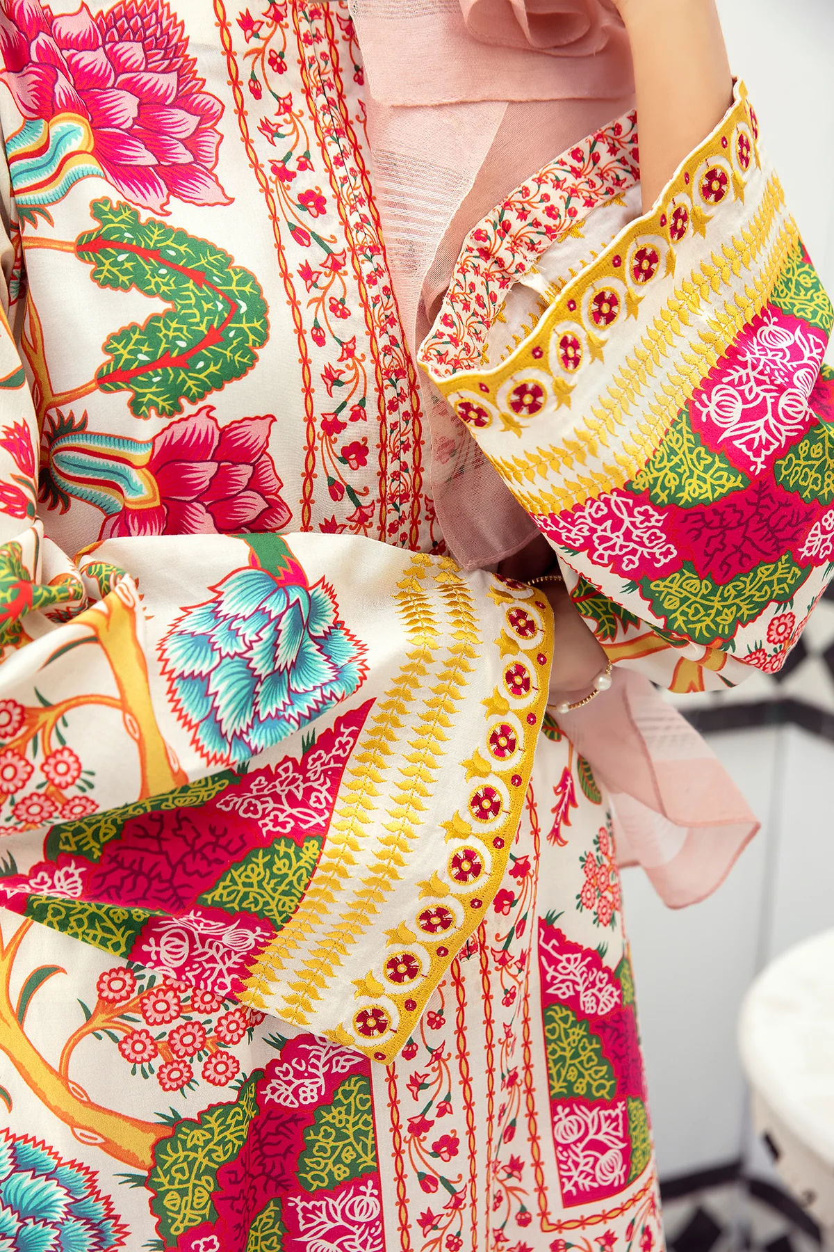 DE21-07-Embroidery Detailing Basic stitched Fustaan-1PC - Image 7