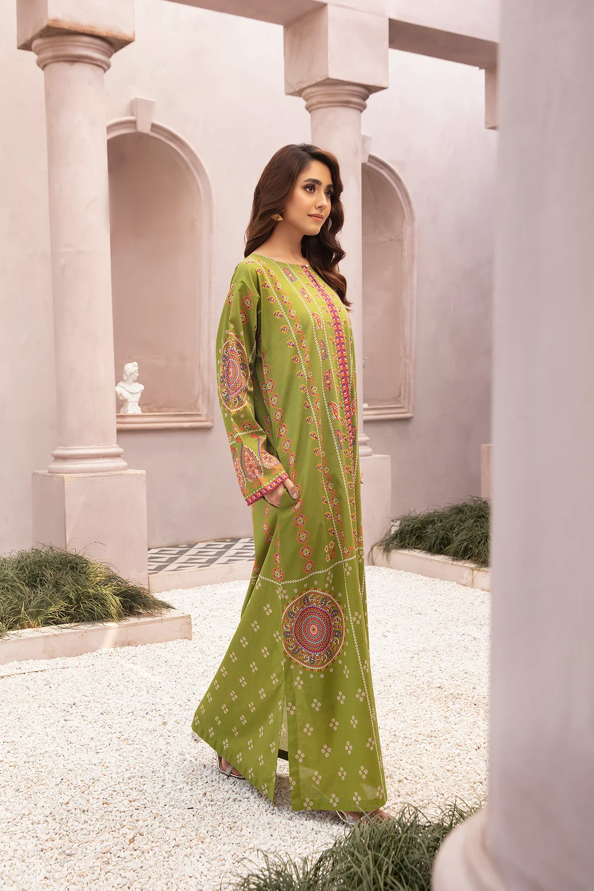 DE22-11-Side Pocket Printed Fustaan 1PC - Image 3