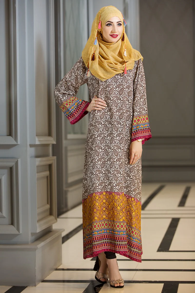 DS18-31 Blue Colored Digital Printed Stitched Lawn Fustaan
