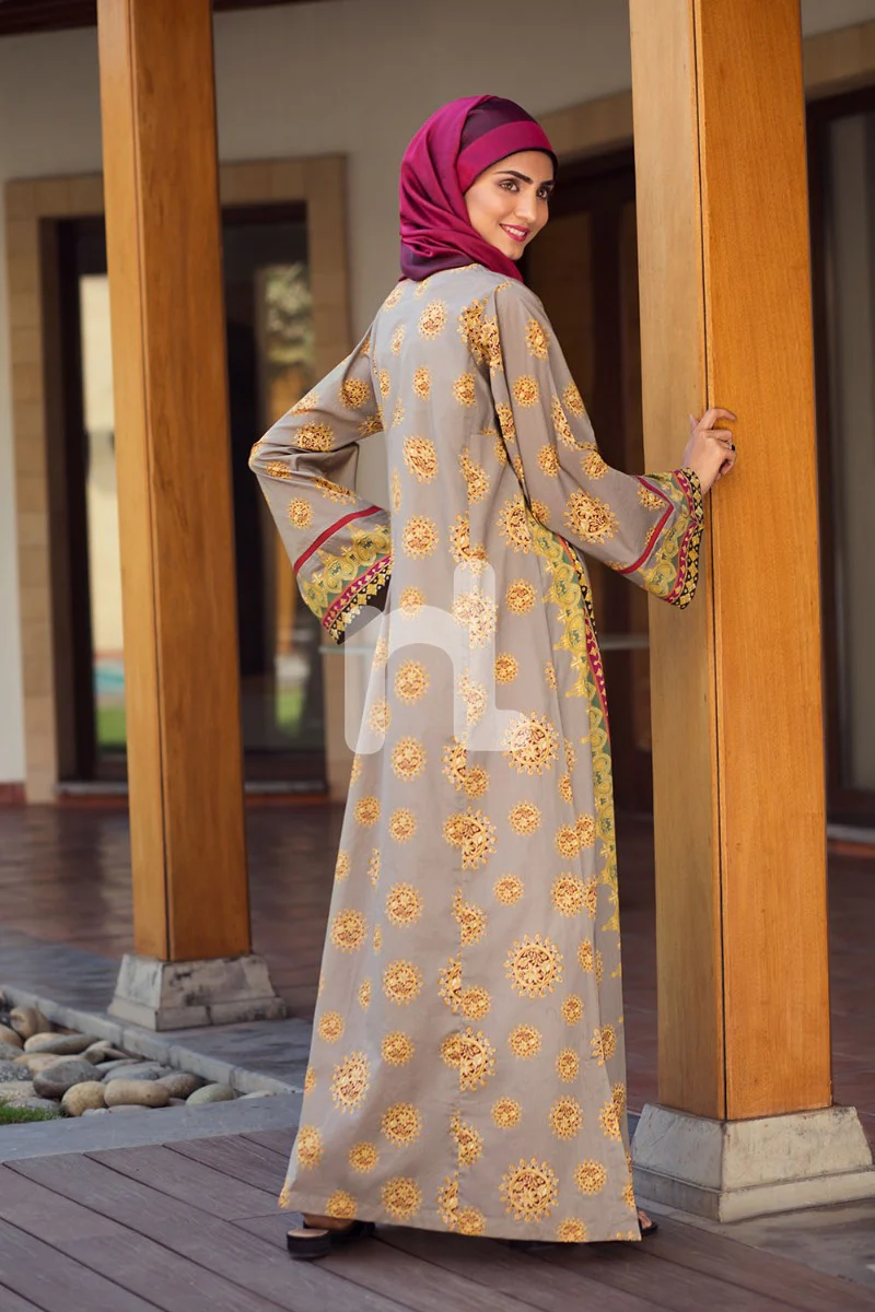 DS19-67 Light Brown Digital Printed Stitched Fustaan - 1PC - Image 2
