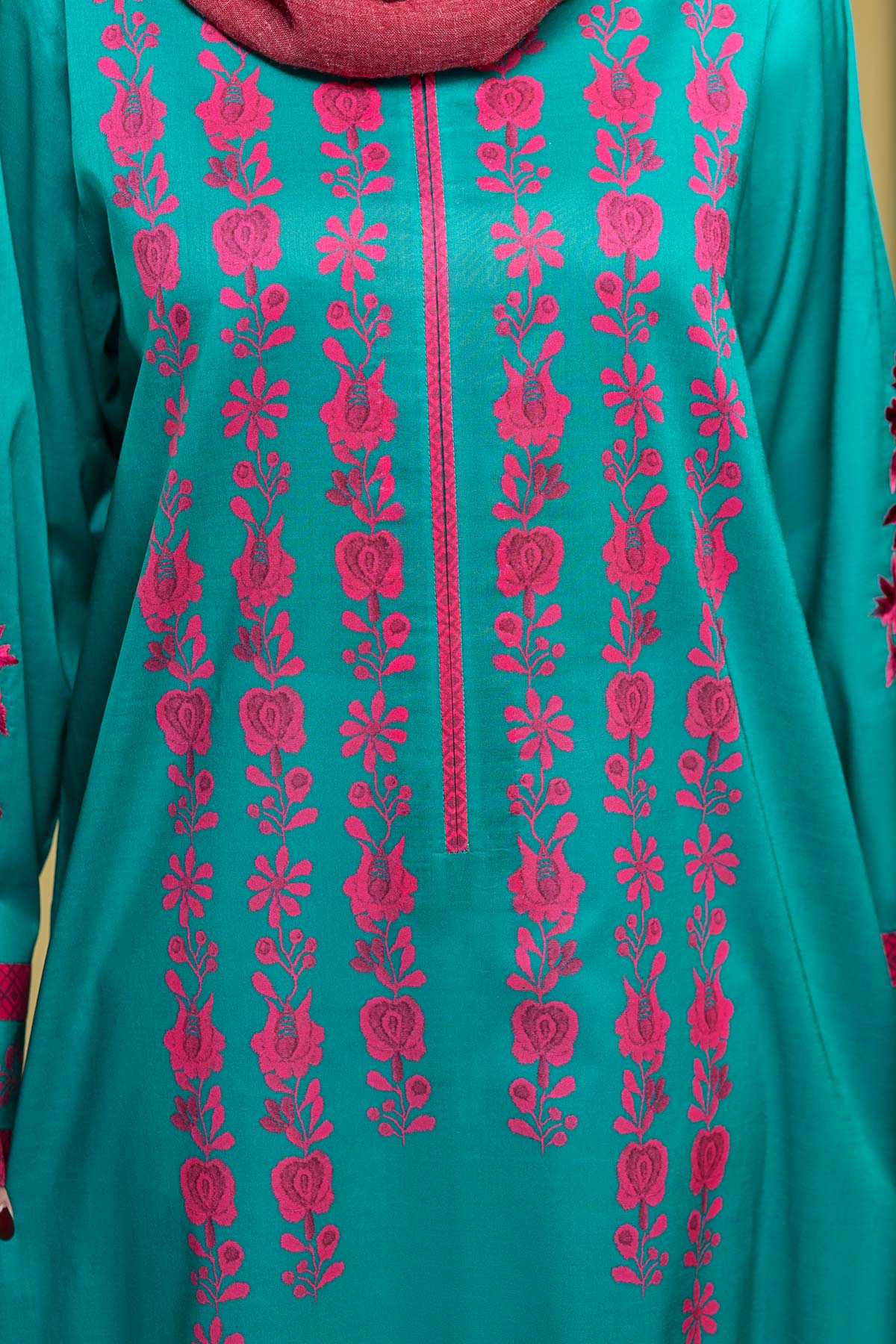 DS20-11 Printed Embroidered Stitched Fustaan  1PC - Image 4