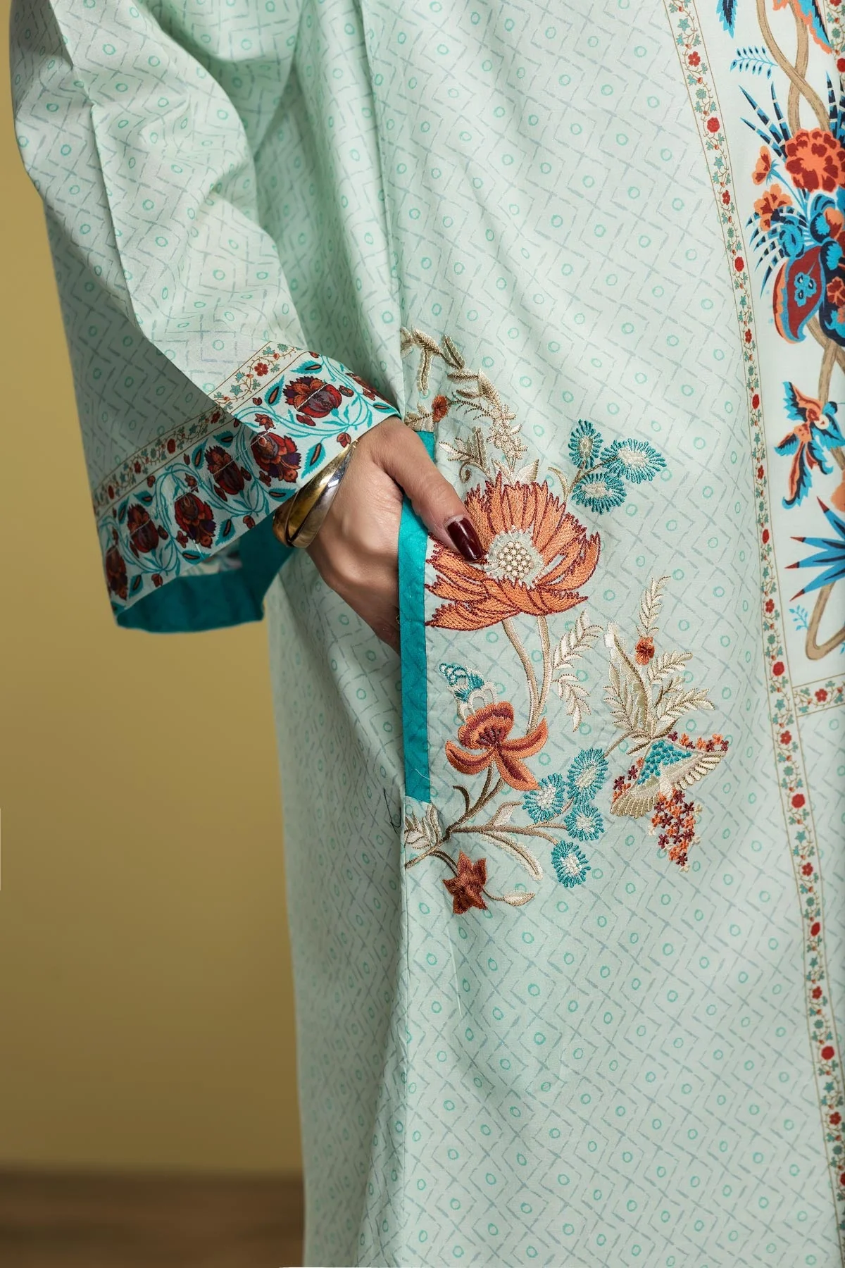 DS20-28 Printed Embroidered Stitched Fustaan  1PC - Image 2