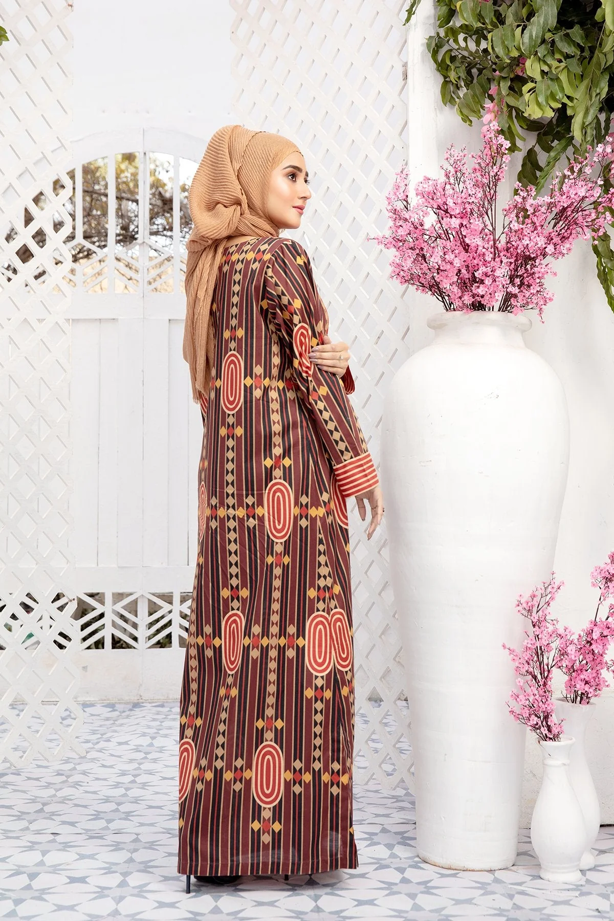 DS20-34 Printed Stitched Fustaan  1PC - Image 2