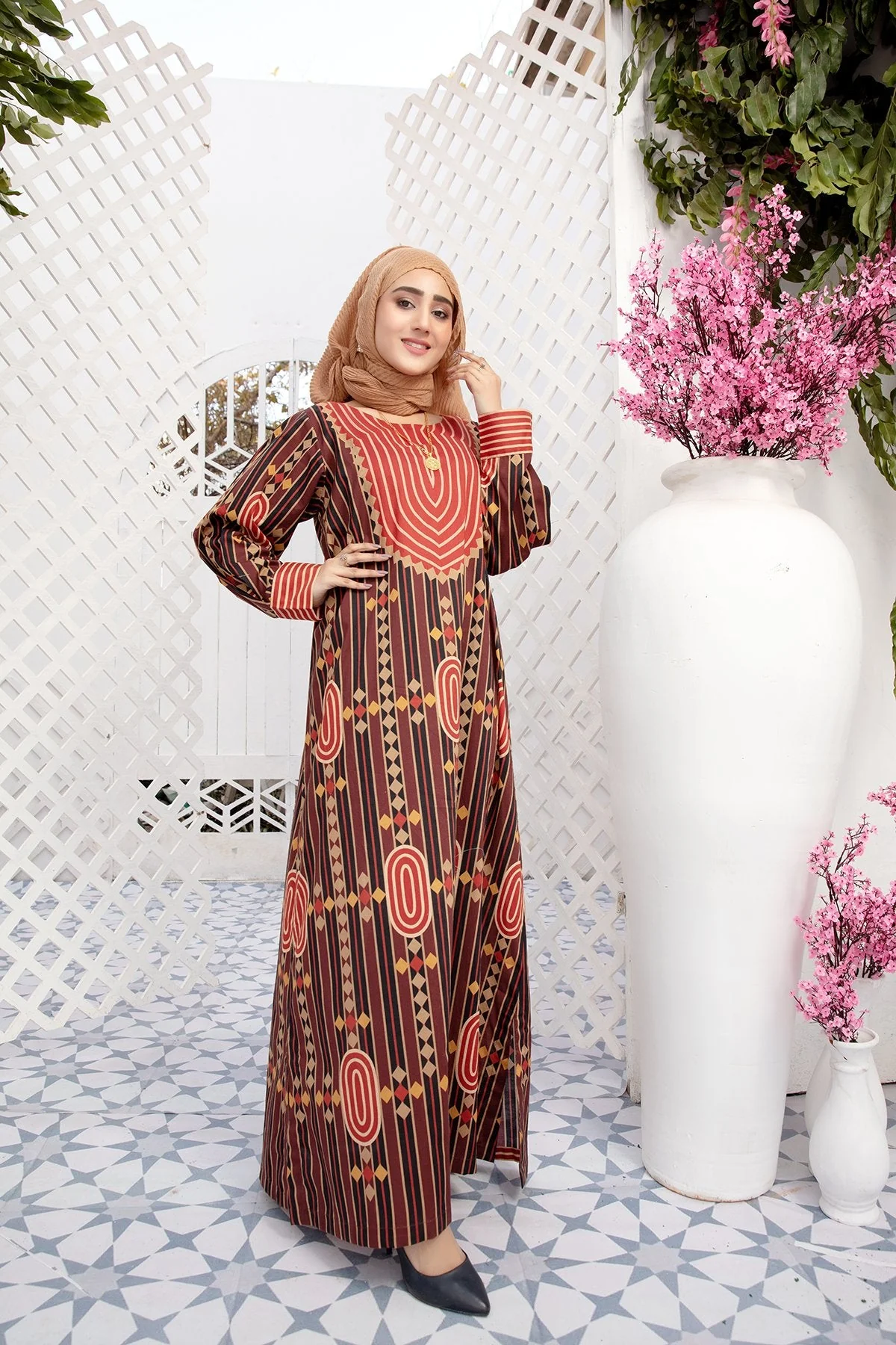 DS20-34 Printed Stitched Fustaan  1PC - Image 3