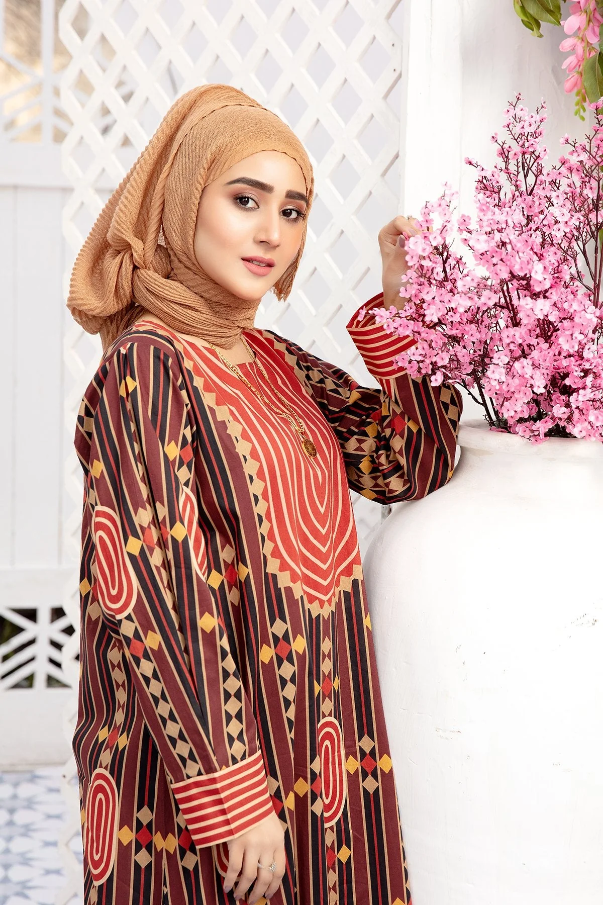 DS20-34 Printed Stitched Fustaan  1PC - Image 5