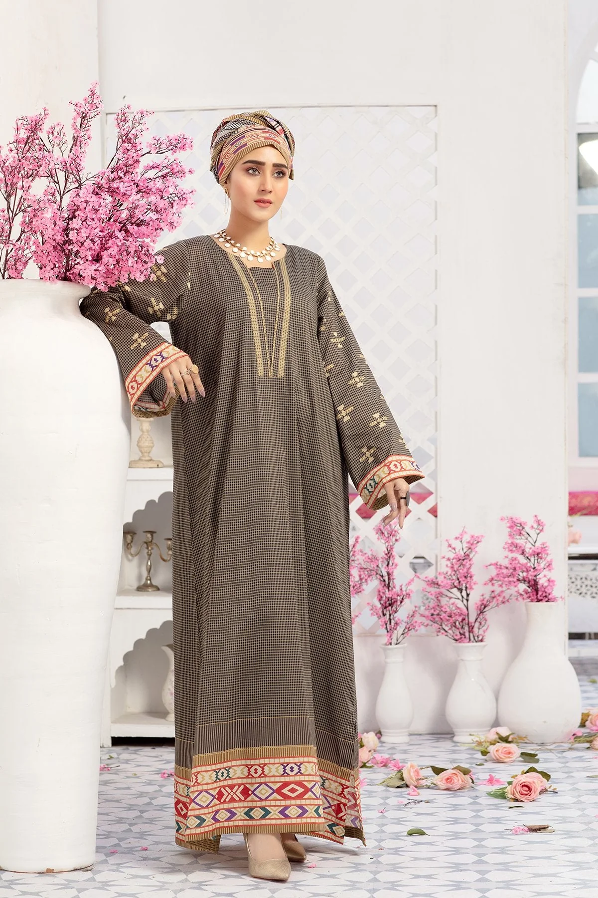 DS20-37 Printed Stitched Fustaan  1PC - Image 2