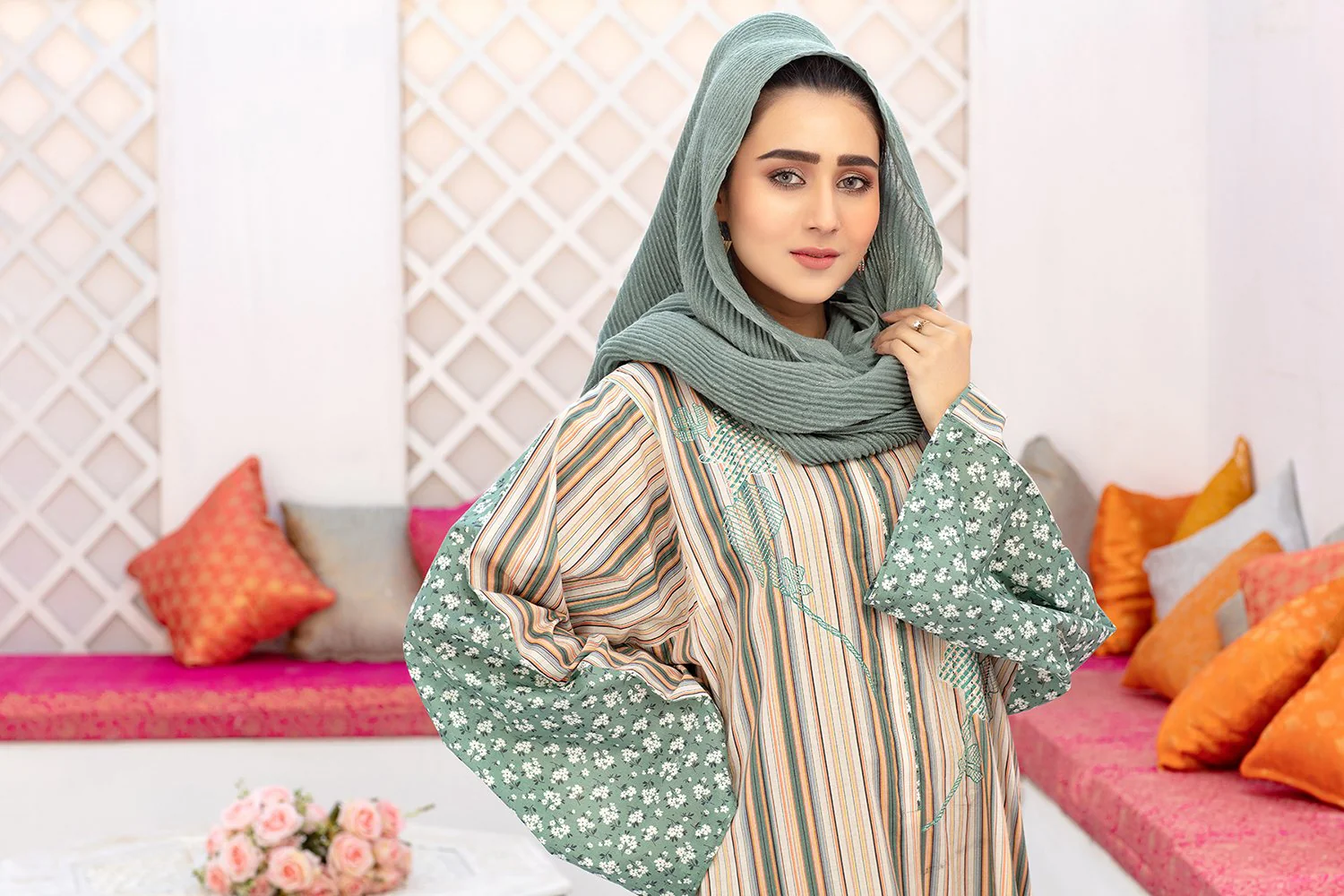 DS20-39 Printed Stitched Fustaan  1PC - Image 4