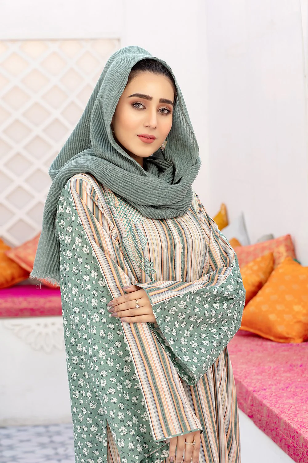 DS20-39 Printed Stitched Fustaan  1PC - Image 5