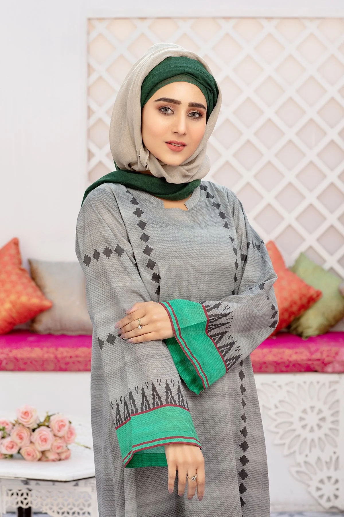DS20-43 Printed Stitched Fustaan  1PC - Image 4