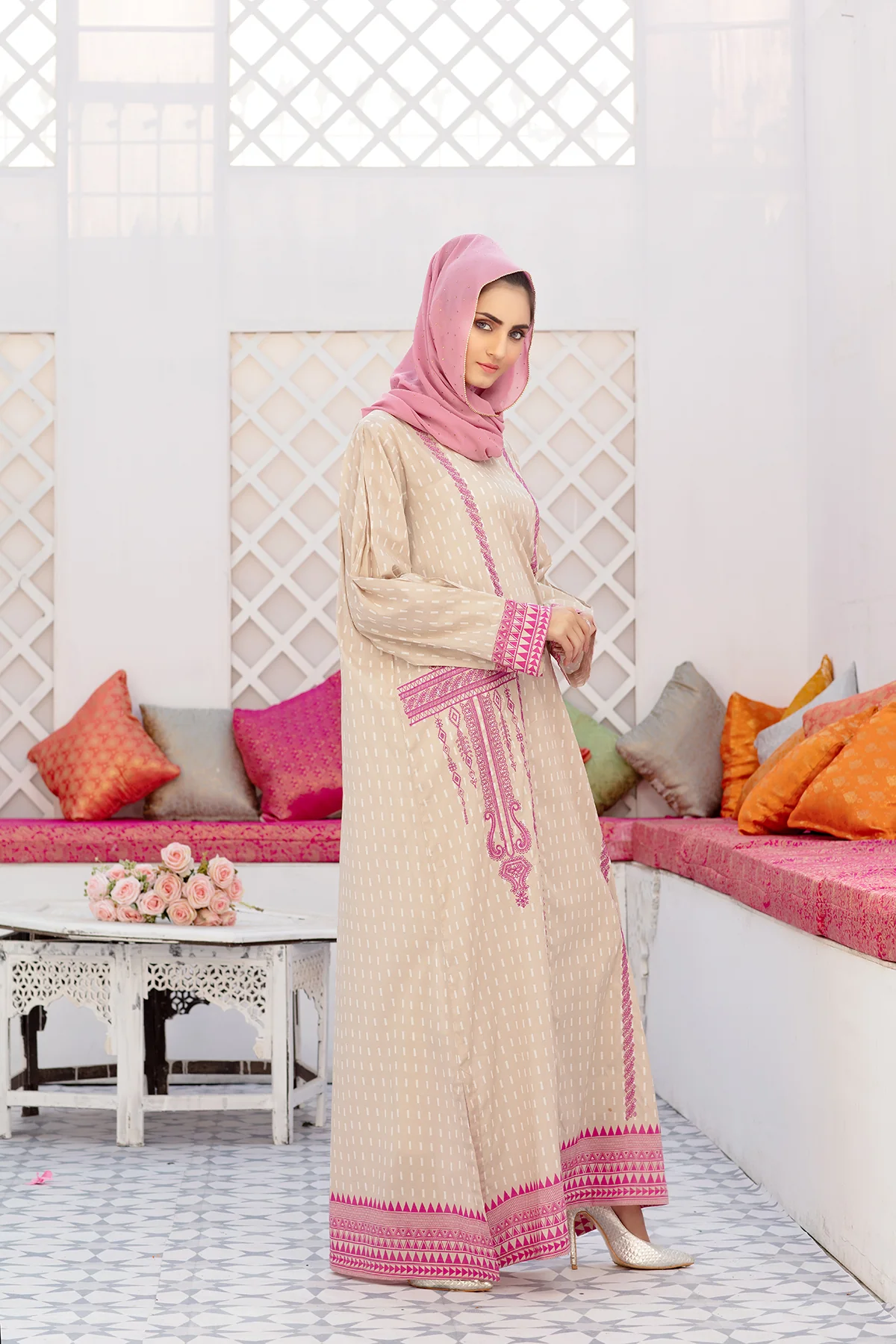 DS20-55 Printed Stitched Fustaan  1PC - Image 2