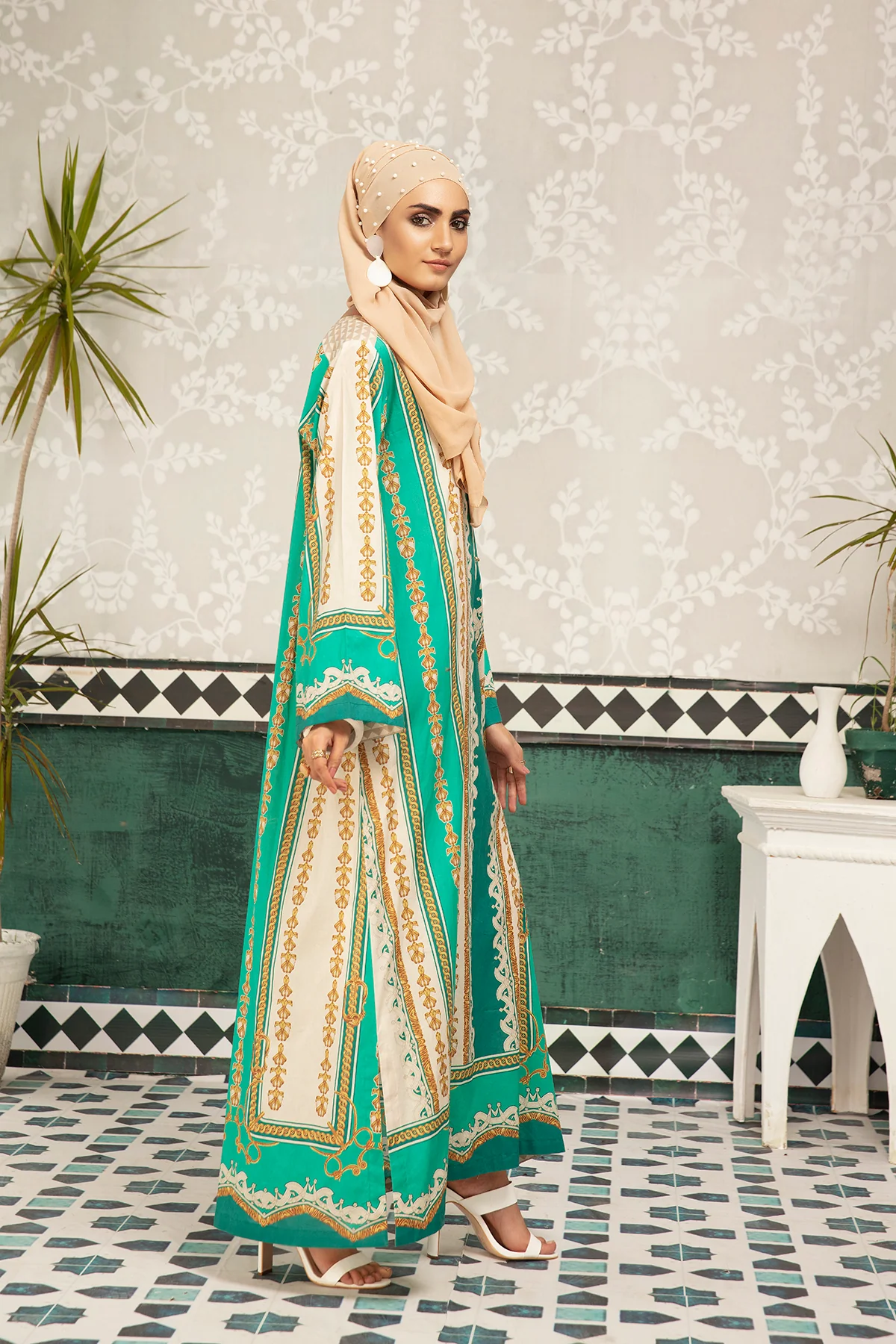 DS20-66 Printed Stitched Fustaan  1PC - Image 2