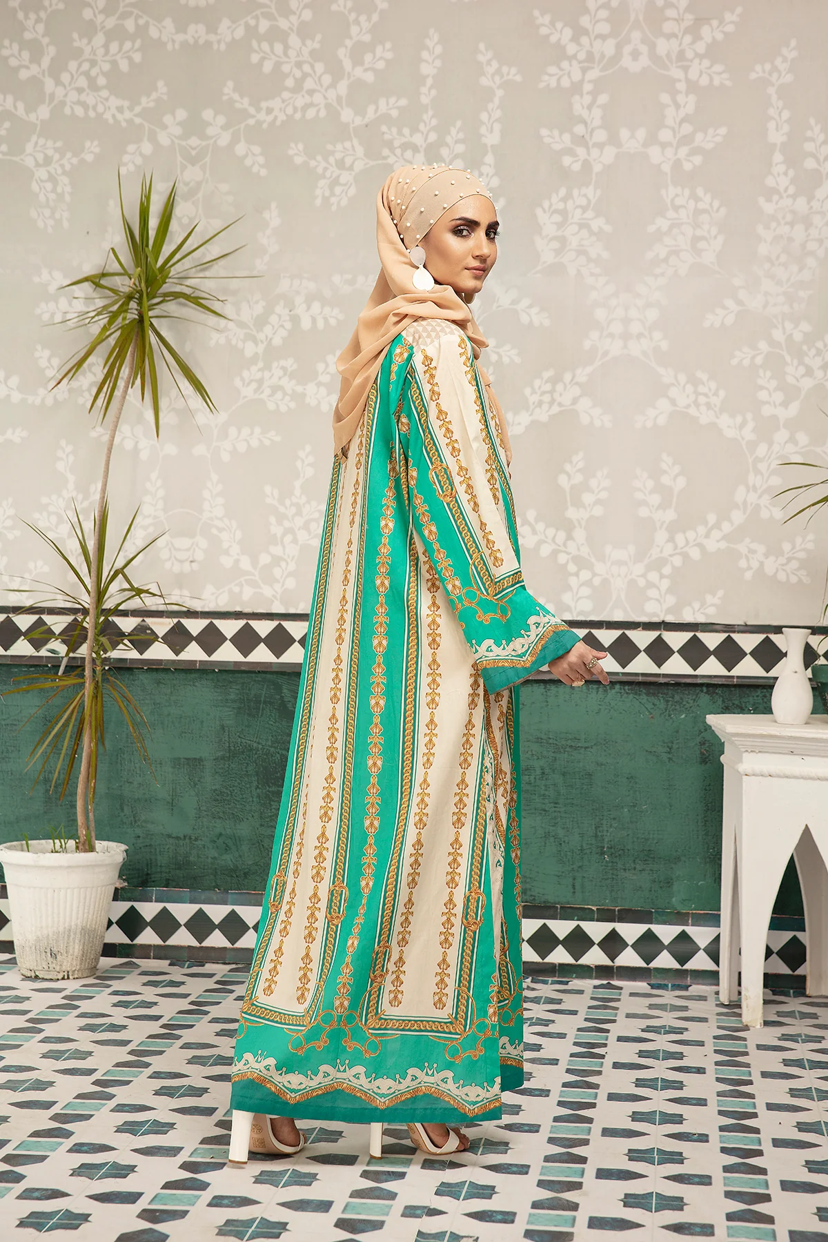 DS20-66 Printed Stitched Fustaan  1PC - Image 3