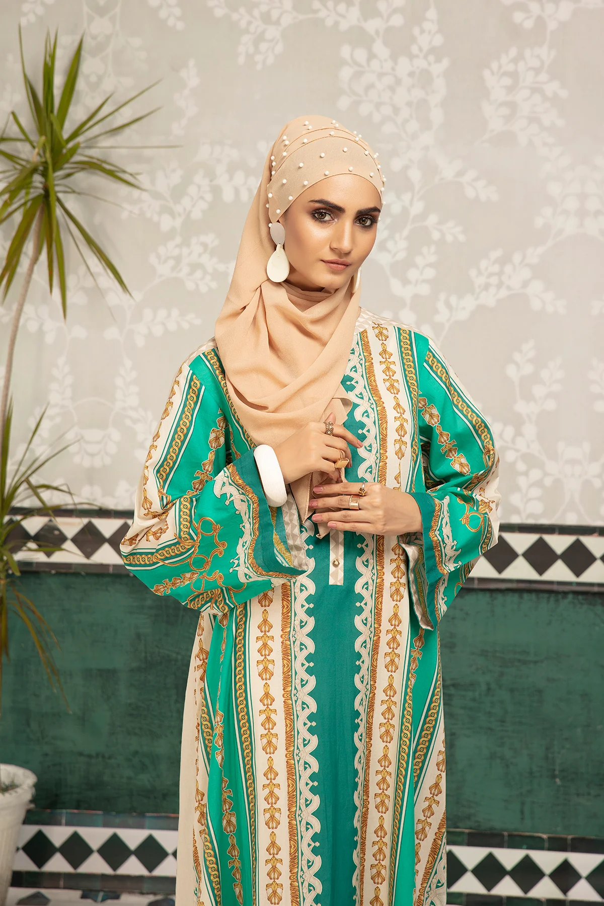 DS20-66 Printed Stitched Fustaan  1PC - Image 4