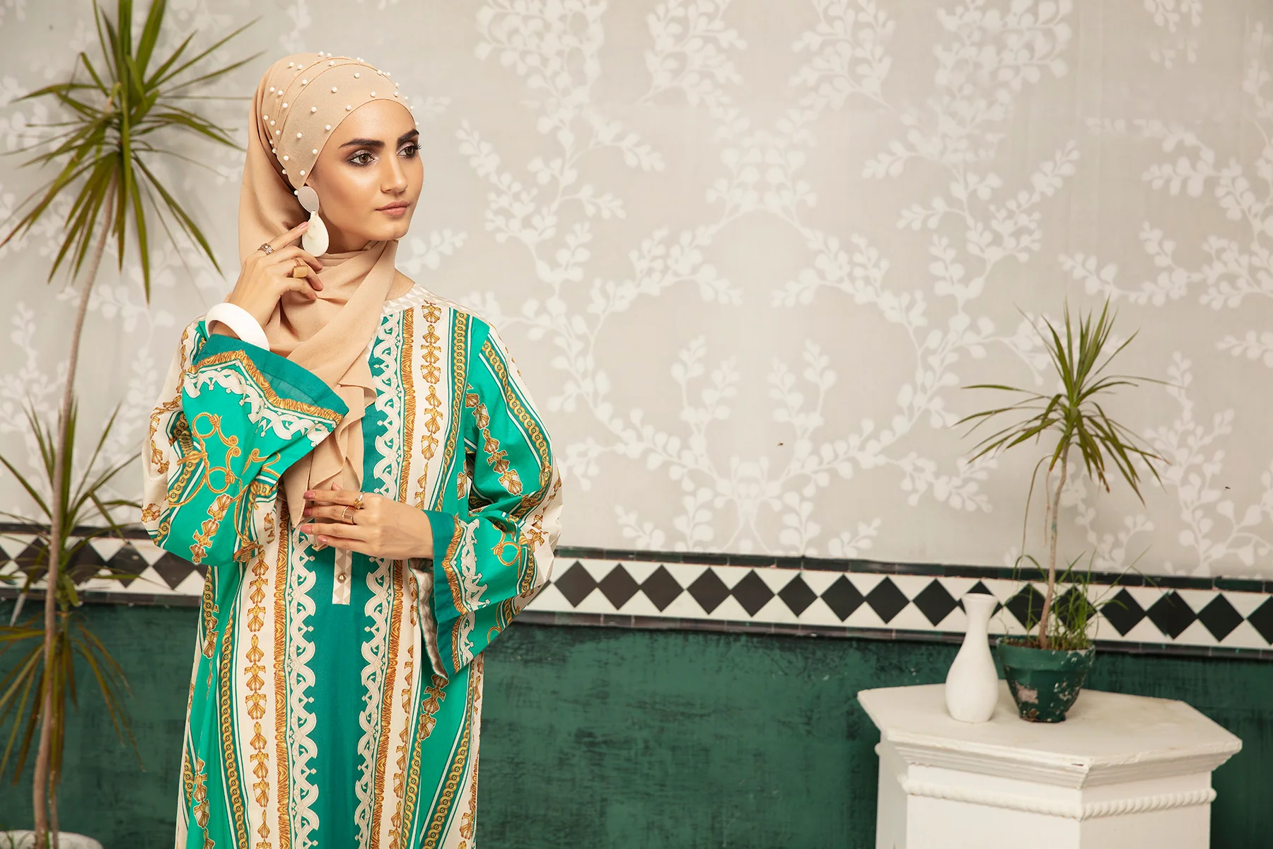 DS20-66 Printed Stitched Fustaan  1PC - Image 5