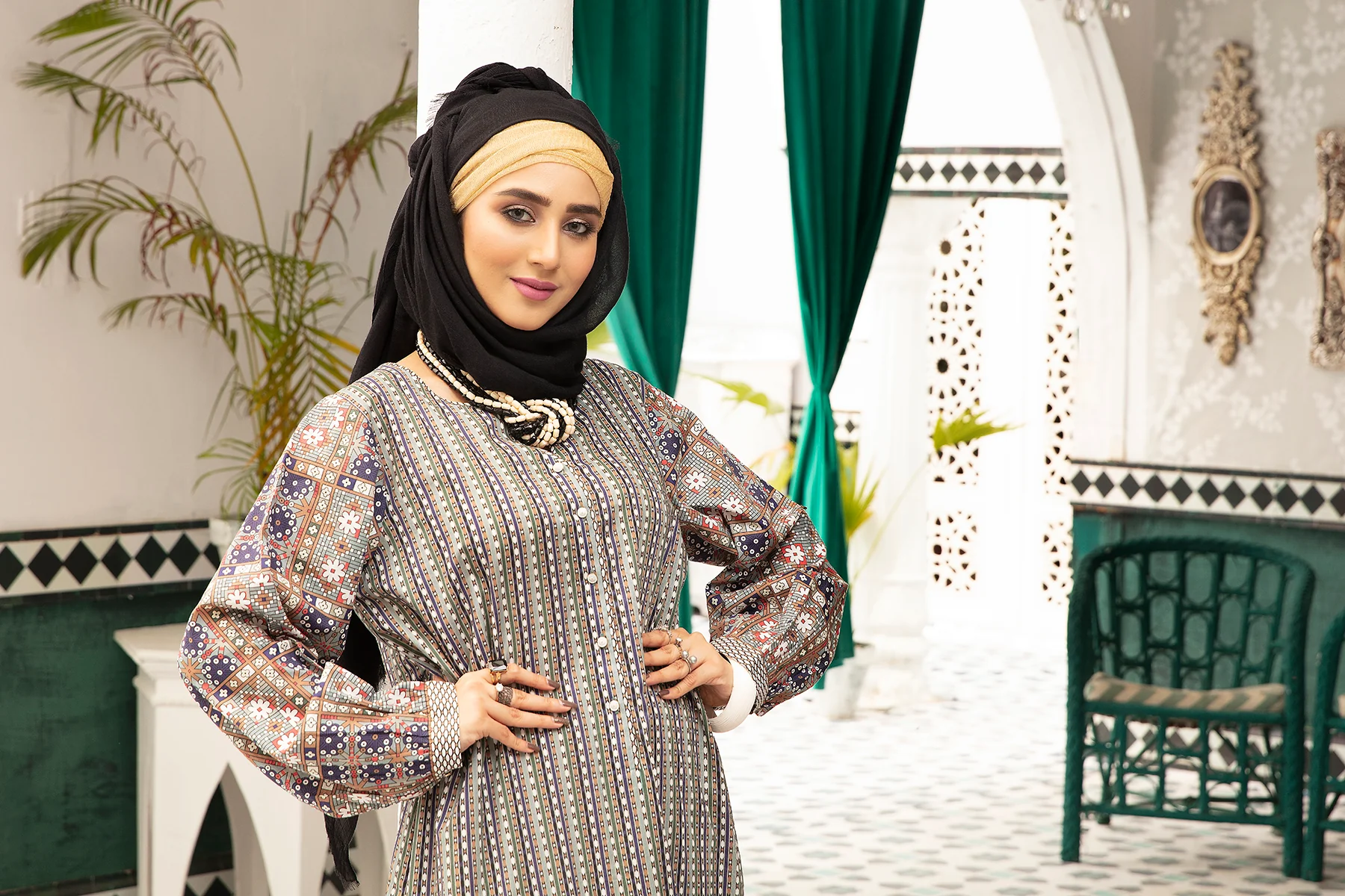 DS20-74 Printed Stitched Fustaan  1PC - Image 4
