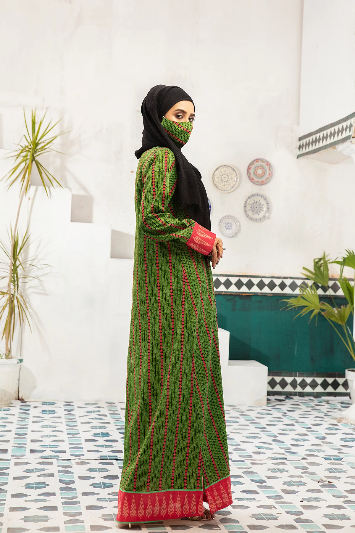 DS20-76 Printed Stitched Fustaan  1PC - Image 4