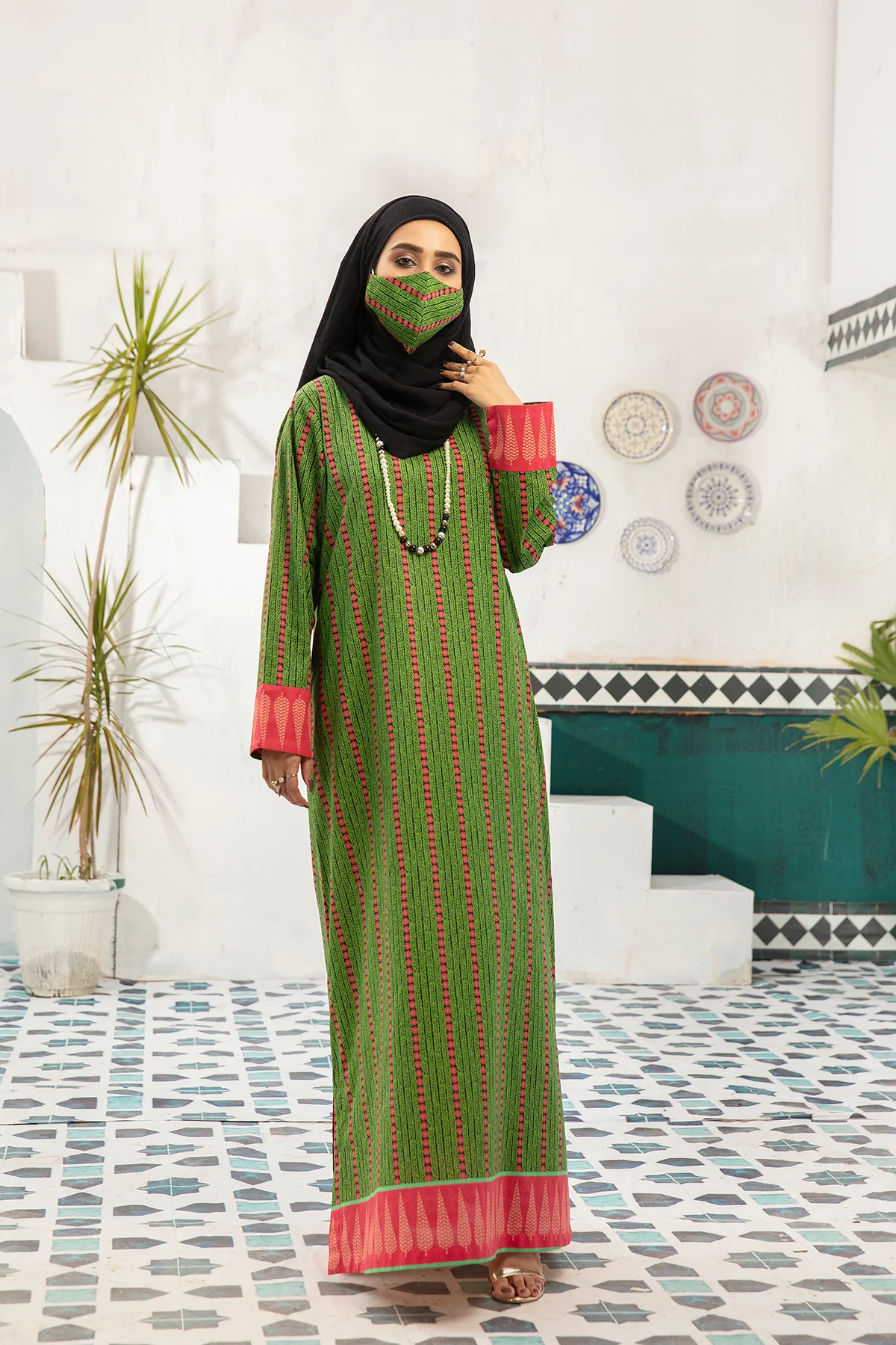 DS20-76 Printed Stitched Fustaan  1PC - Image 5