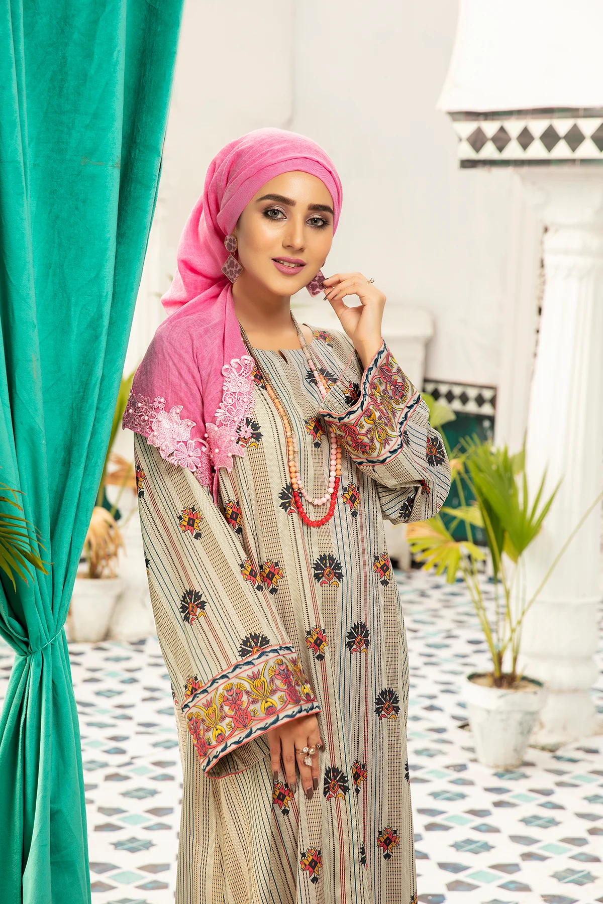 DS20-98 Printed Stitched Fustaan  1PC - Image 3