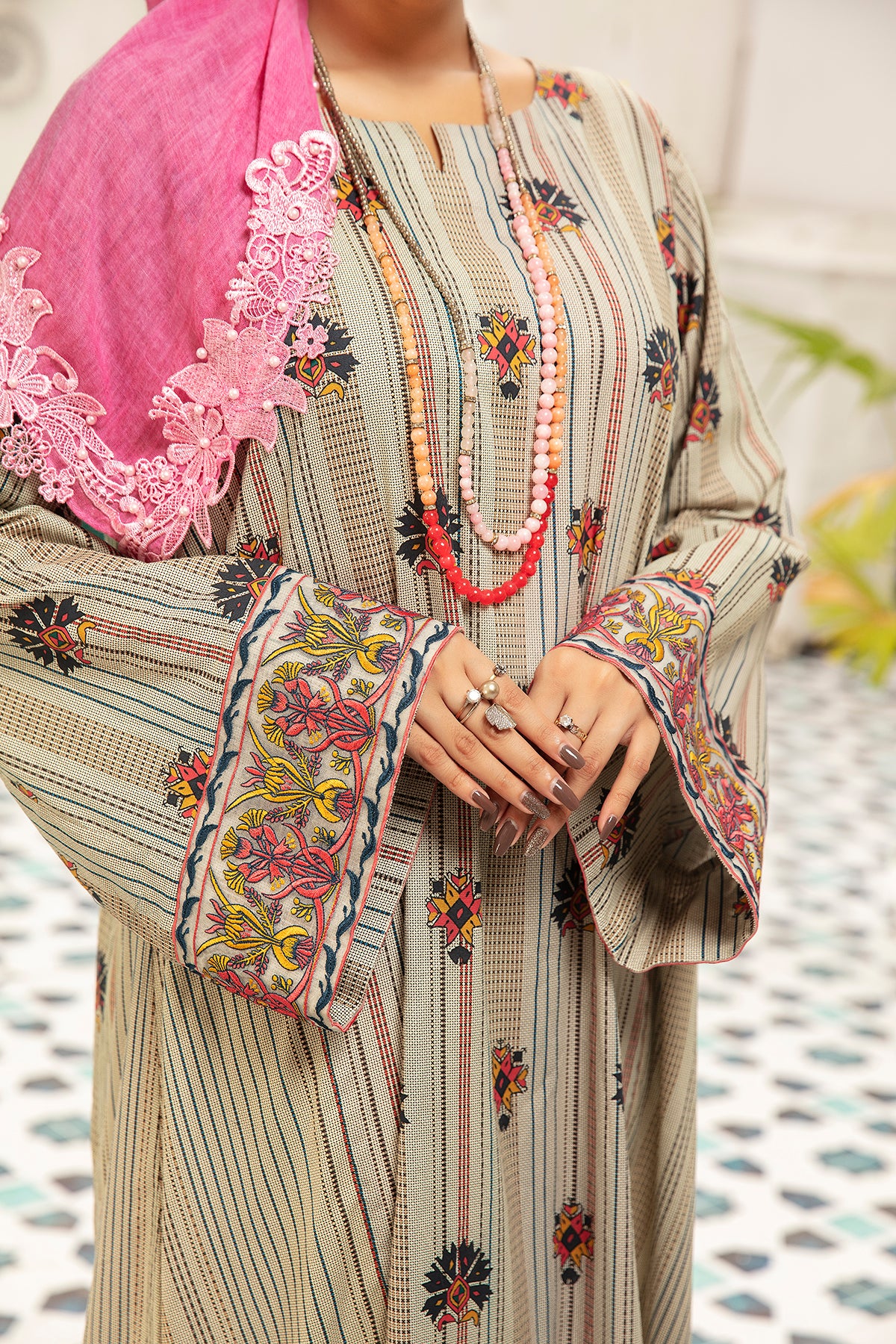 DS20-98 Printed Stitched Fustaan  1PC - Image 4
