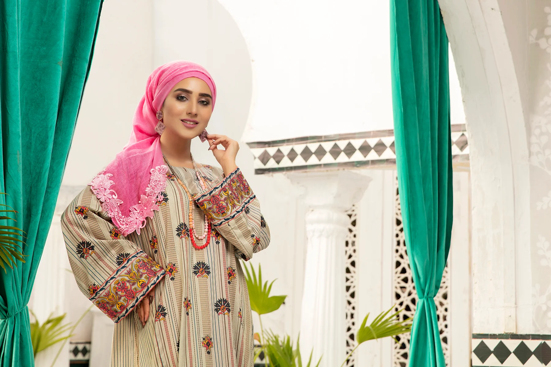 DS20-98 Printed Stitched Fustaan  1PC - Image 5