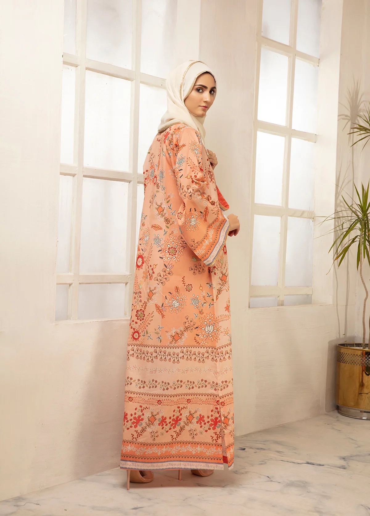DS21-12-Digital Cambric Stitched Fustaan-1PC - Image 2